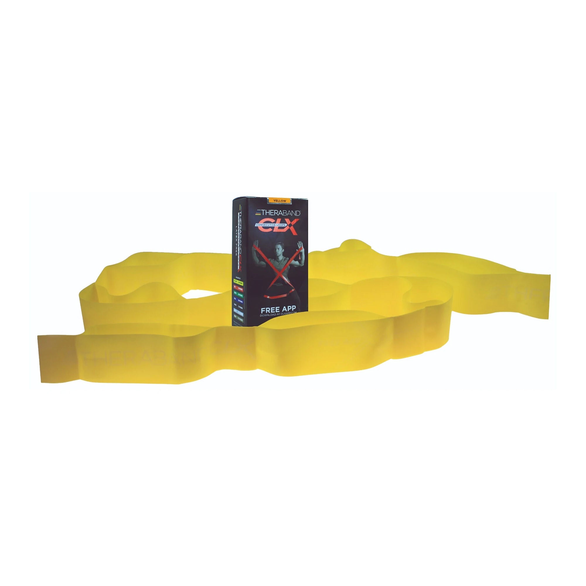 Performance Health - 081660653 Exercise Resistance Band with Loops TheraBand® CLX Yellow 5 Foot Length Light Resistance