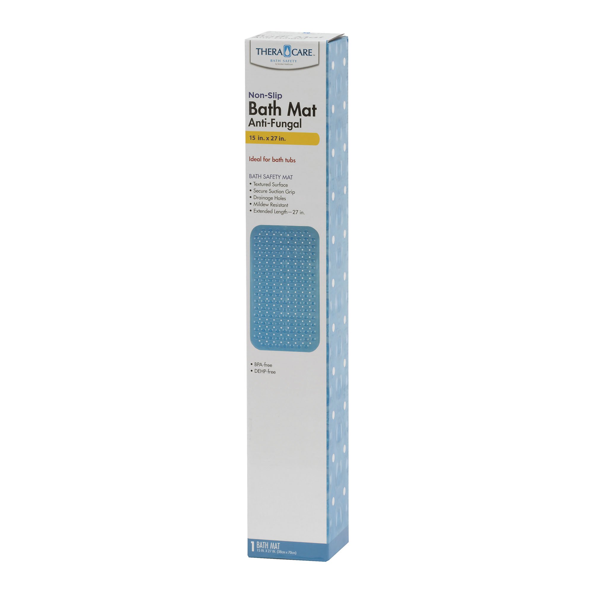 Veridian Healthcare LLC 19-110 - Theracare Bathtub Mat, Antifungal, Blue, 15 x 27 Inch - 1/Each, 20/Case