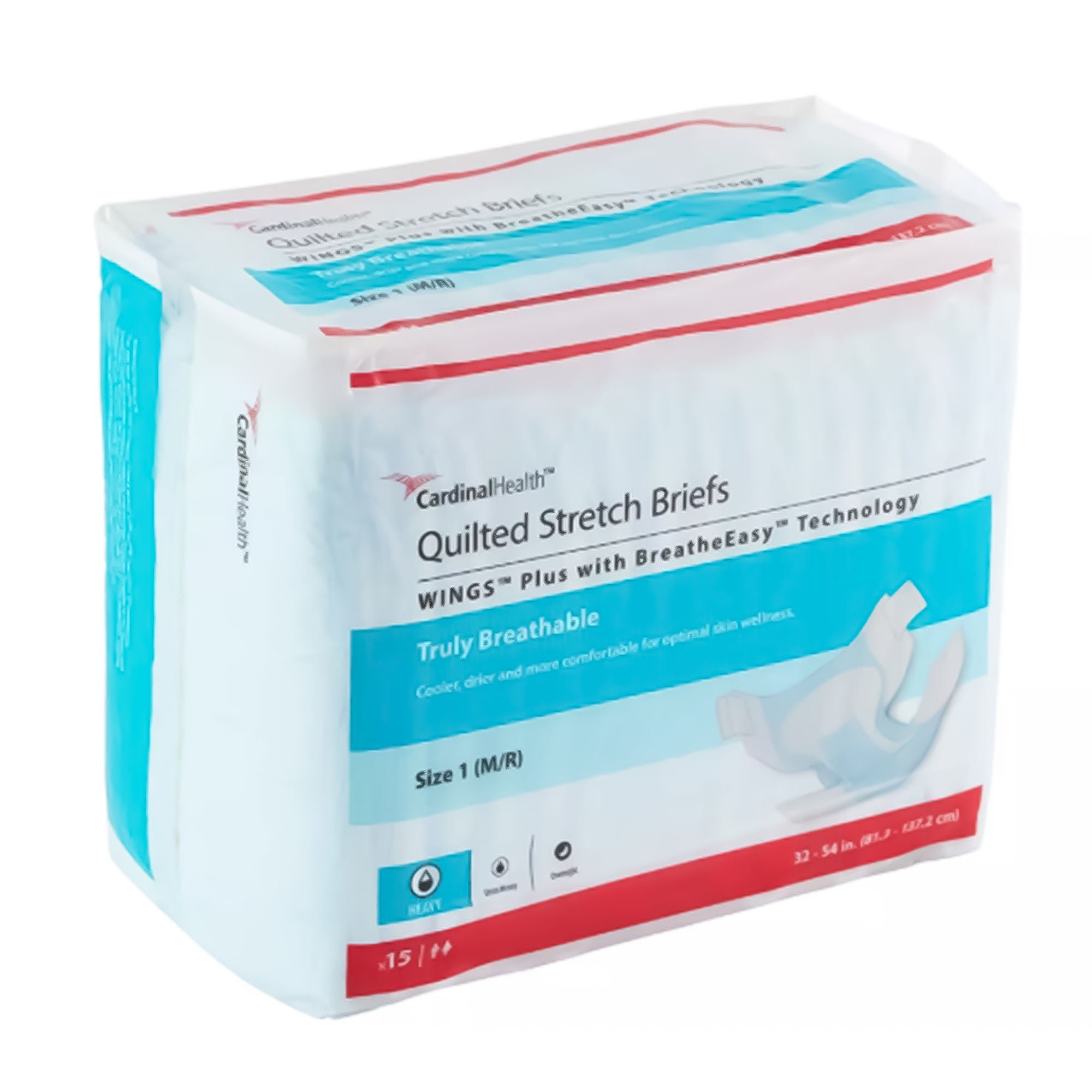 Cardinal - 66063 Cardinal Health™ Wings™ Plus Quilted Stretch Brief with BreatheEasy™, Size 1