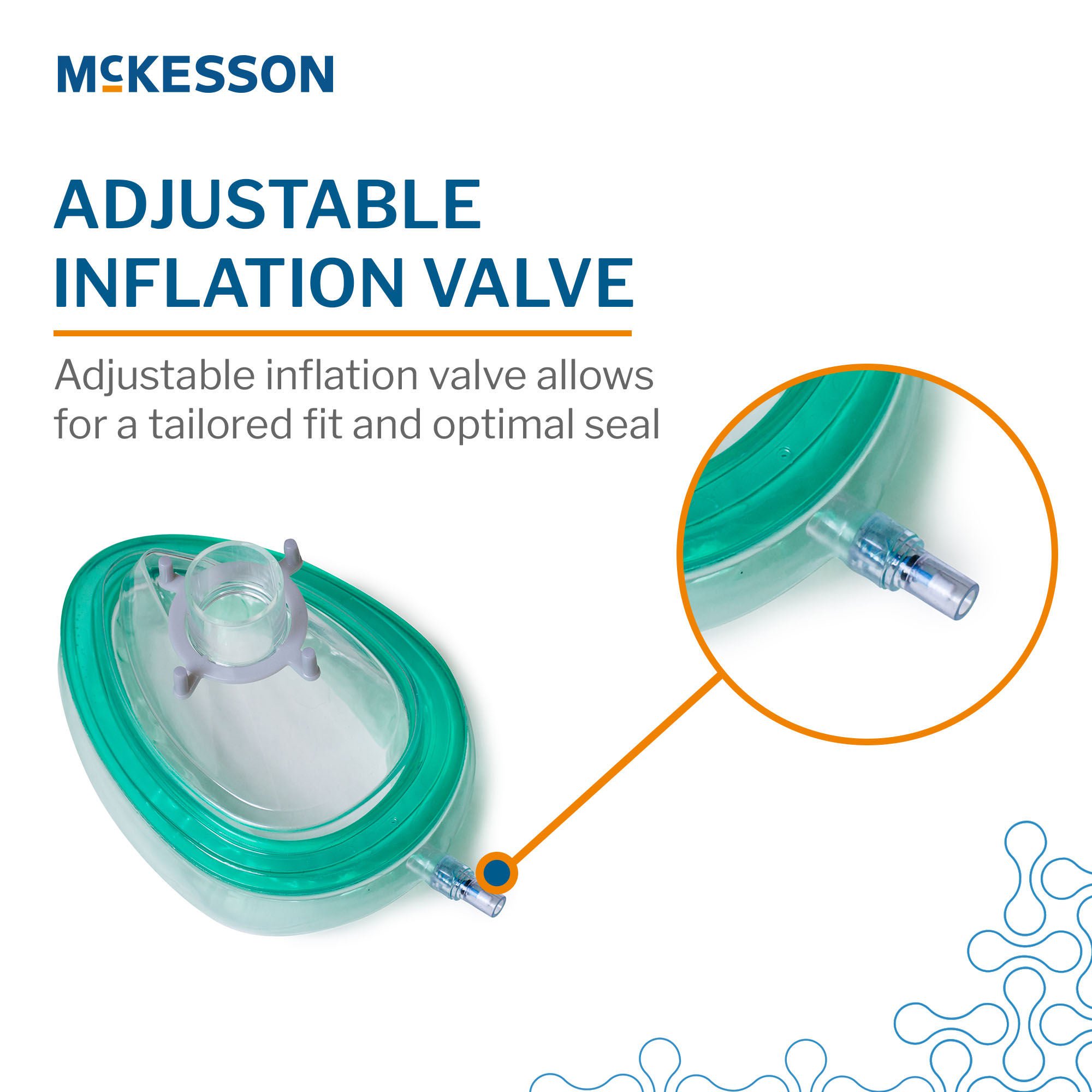 McKesson Brand - 711-GR Anesthesia Mask McKesson Elongated Style Adult Medium Hook Ring