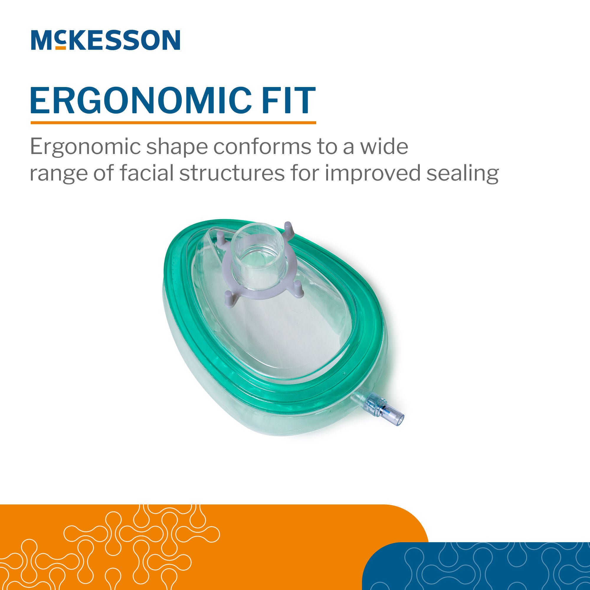 McKesson Brand - 711-GR Anesthesia Mask McKesson Elongated Style Adult Medium Hook Ring