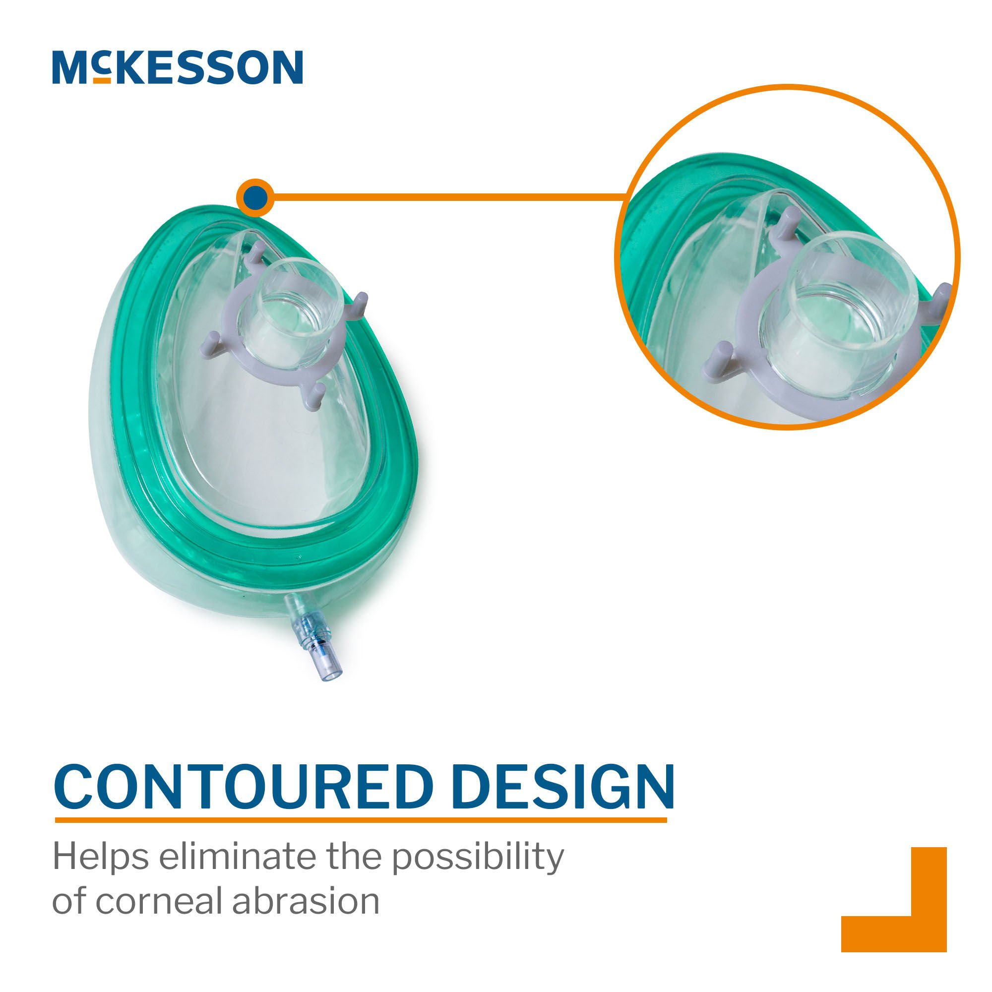 McKesson Brand - 711-GR Anesthesia Mask McKesson Elongated Style Adult Medium Hook Ring