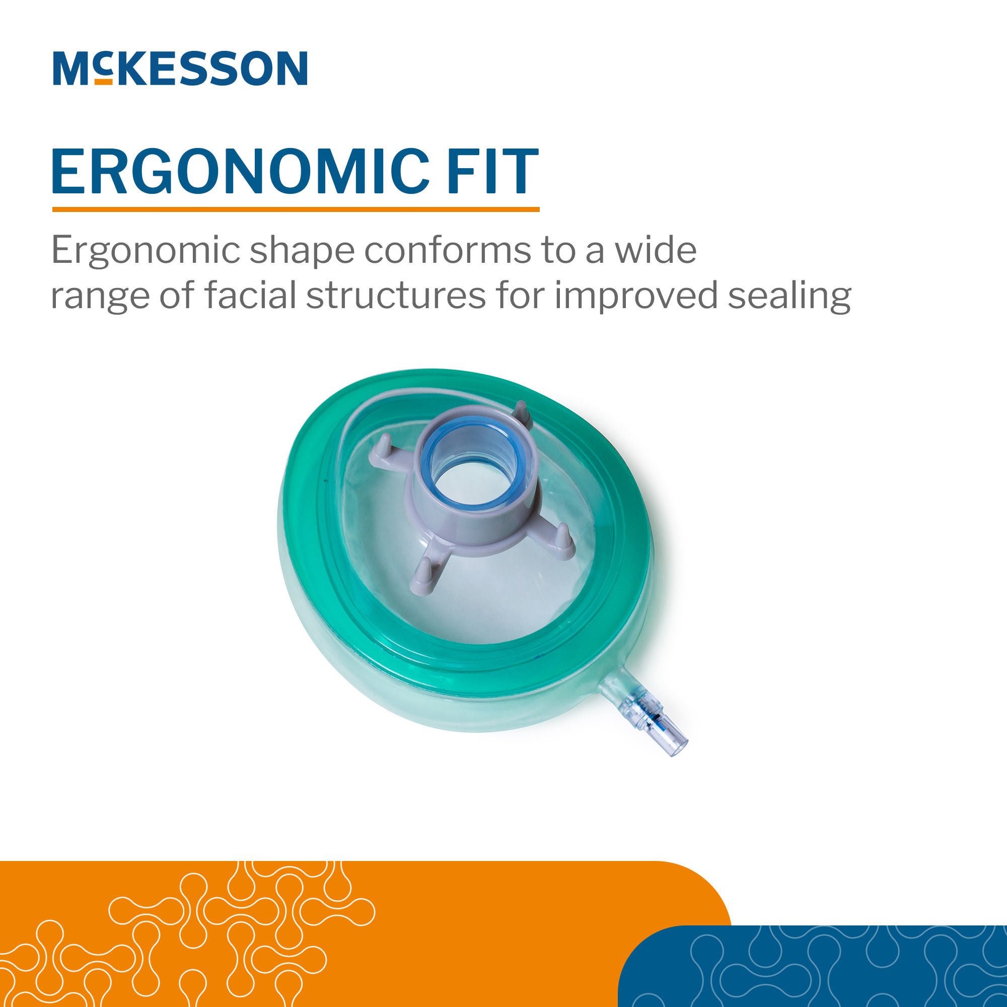 McKesson Brand - 712-GR Anesthesia Mask McKesson Elongated Style Adult Small Hook Ring
