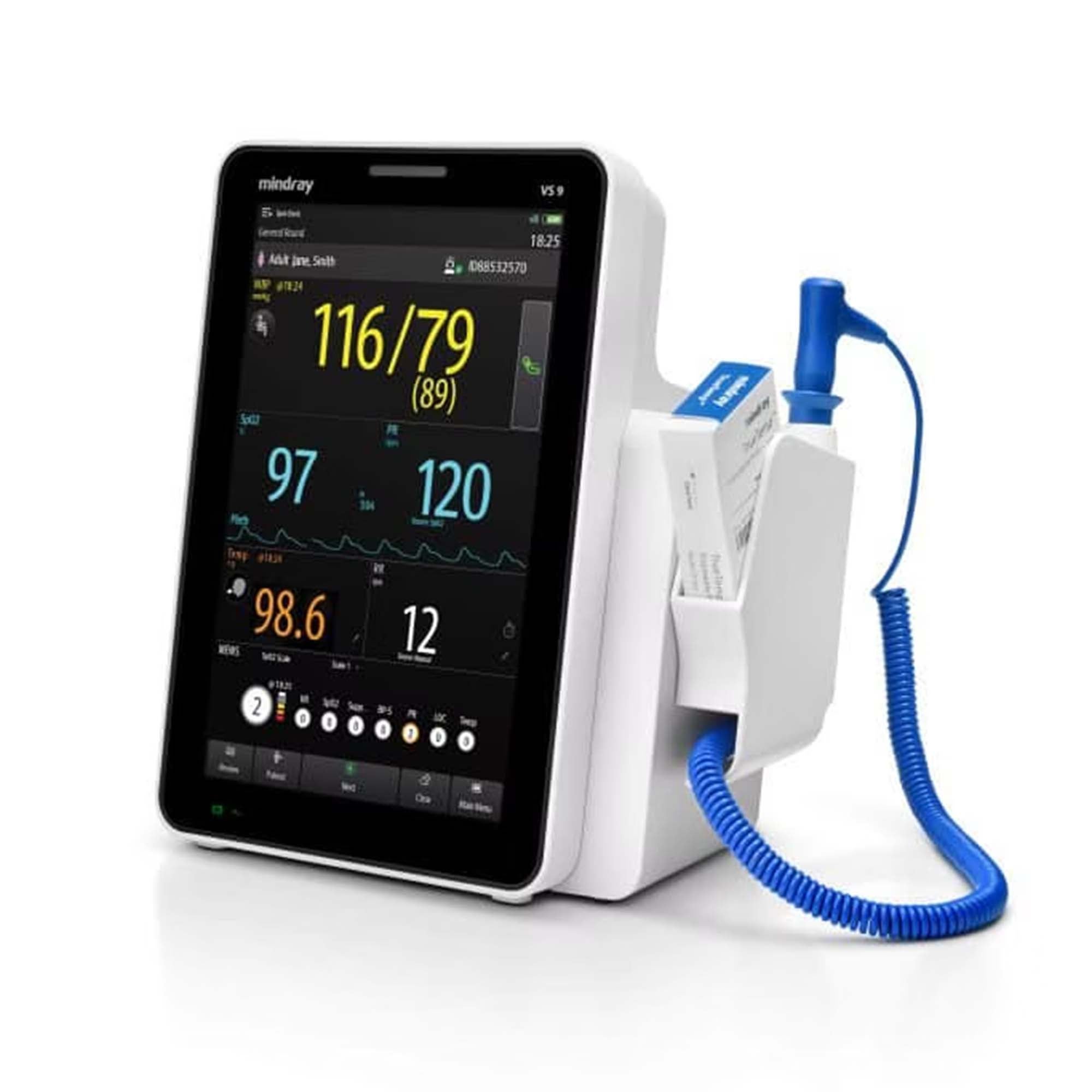 Mindray USA - 121-002420-00 Vital Signs Monitor Mindray VS9 Monitoring NIBP, Masimo SpO2, TrueTemp Termperature AC Power