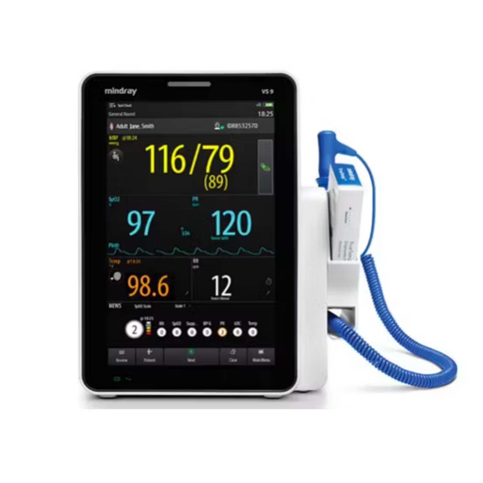 Mindray USA - 121-002420-00 Vital Signs Monitor Mindray VS9 Monitoring NIBP, Masimo SpO2, TrueTemp Termperature AC Power