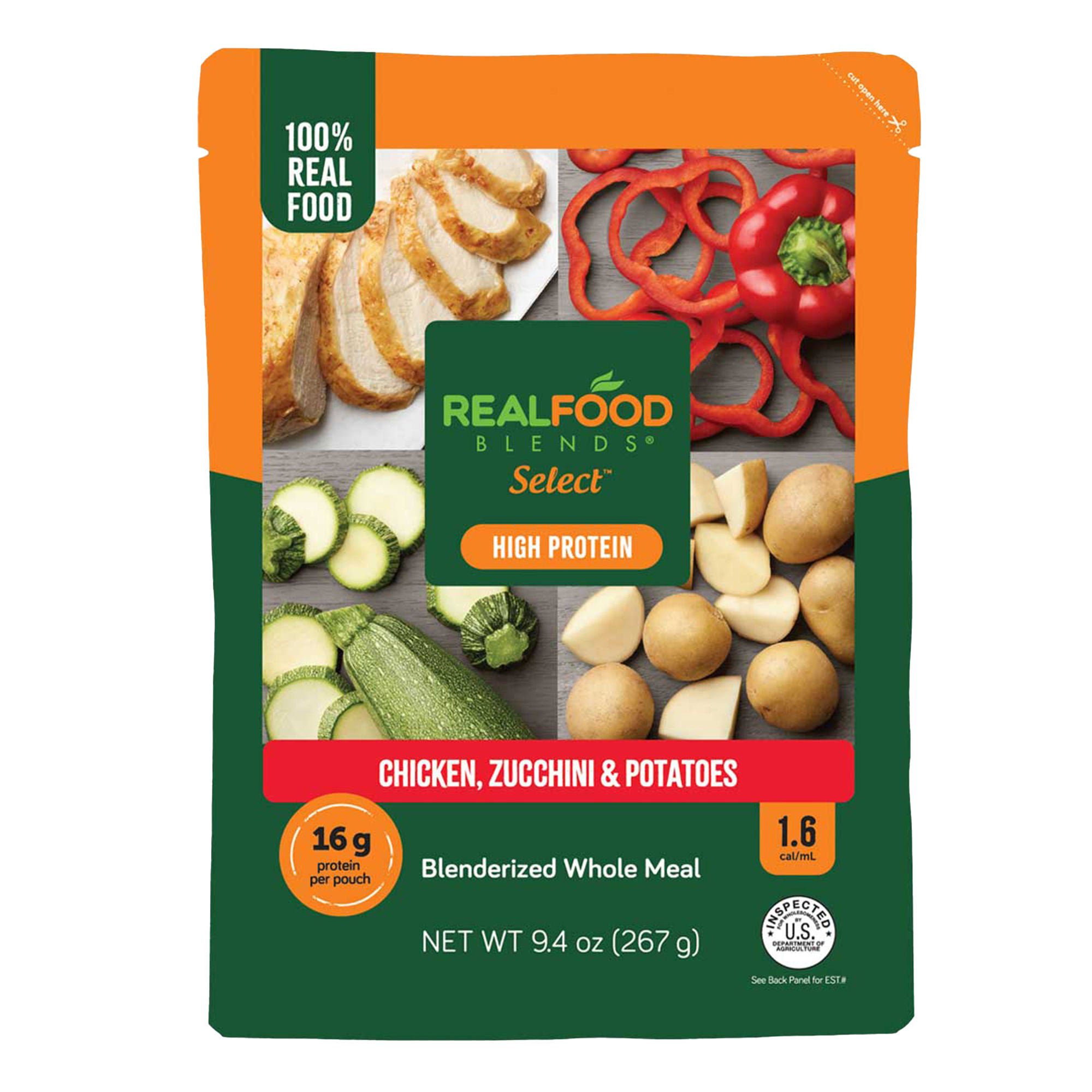 Nutritionals Medicinals - 202395 Tube Feeding Formula Real Food Blends® Select™ Chicken / Zucchini / Potatoes Puree 9.4 oz. Pouch