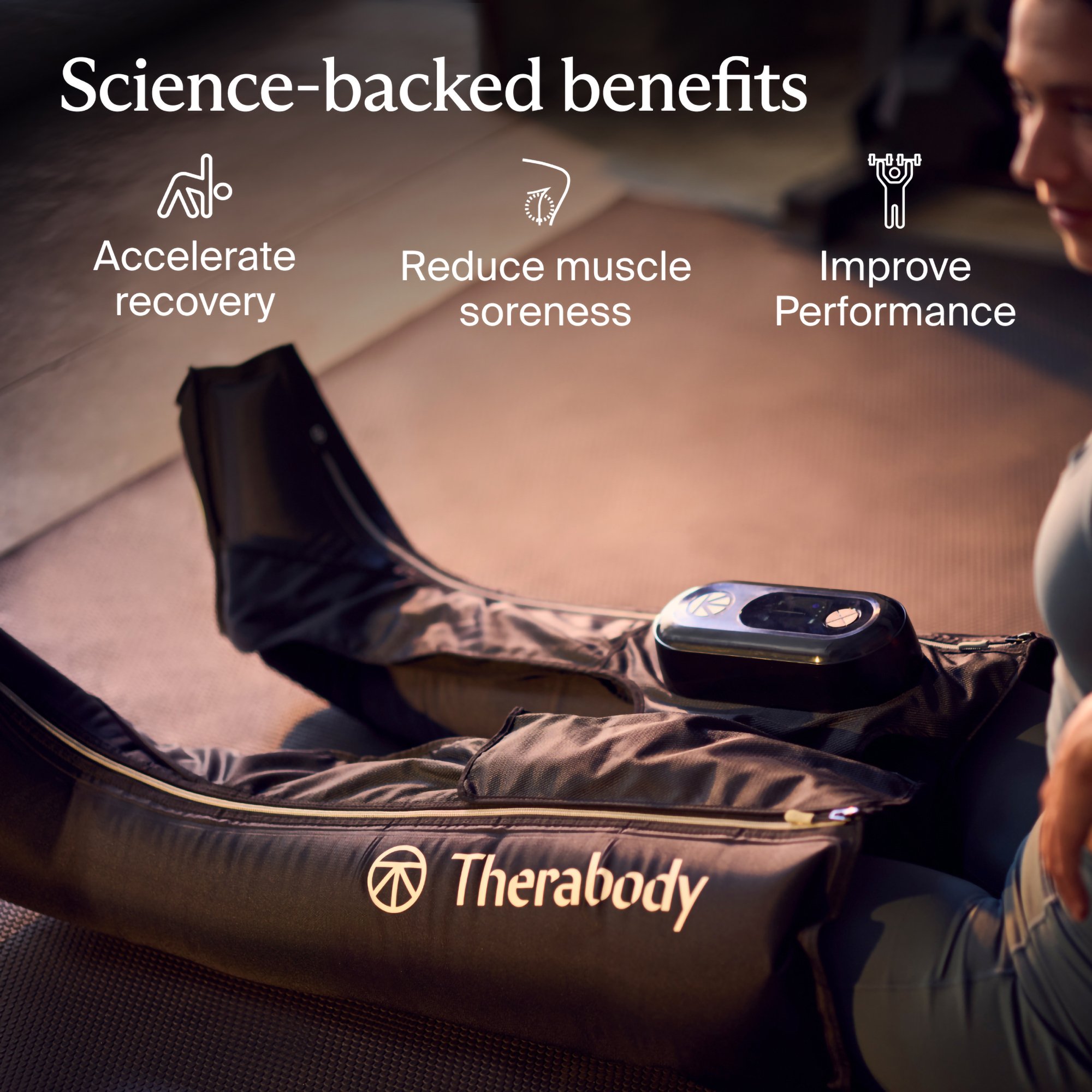Therabody Inc JB0004131-1A1M - RecoveryAir Prime JetBoots Compression Massage Garment & Control Unit, Medium - 1/Pair
