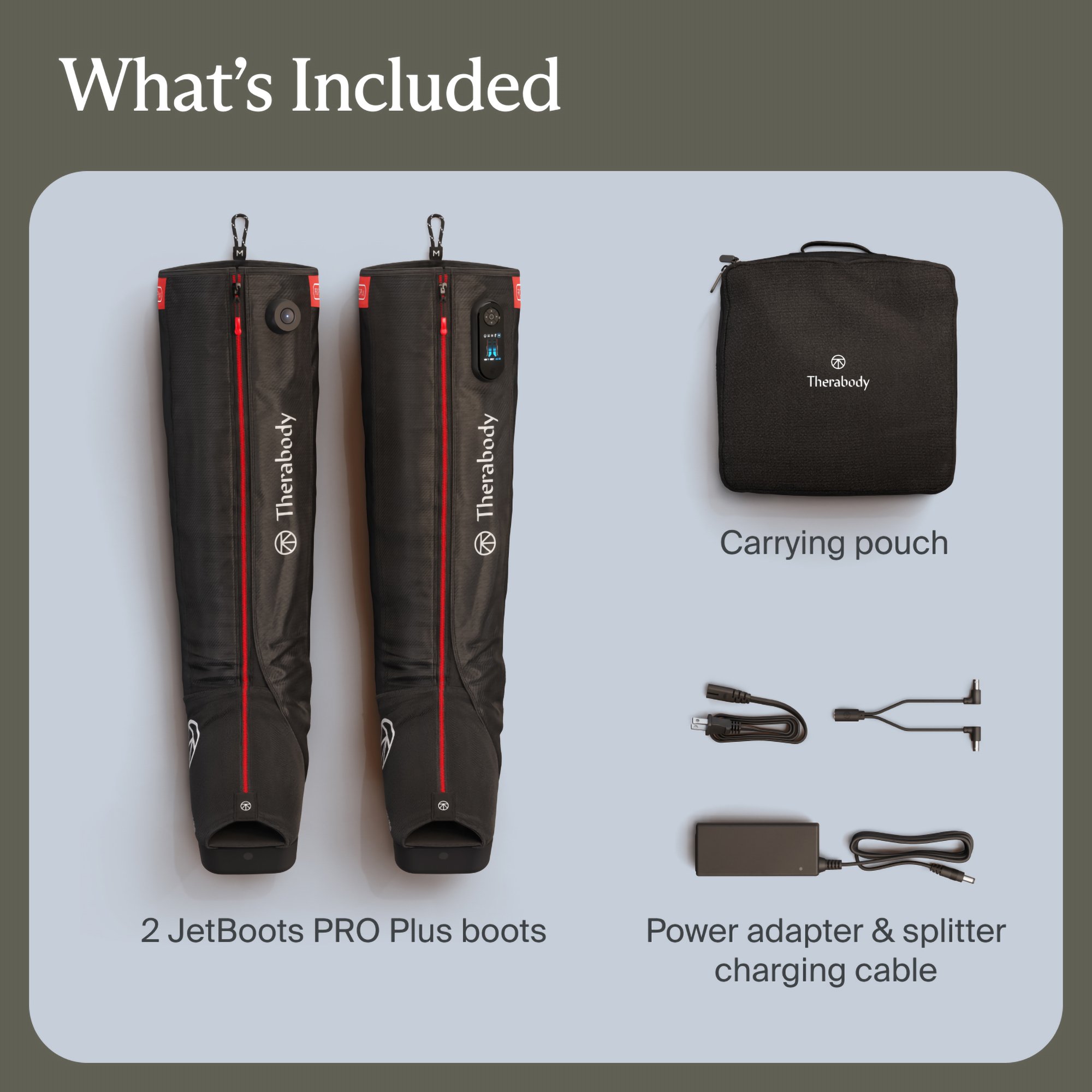 Therabody Inc JB0004130-5A1M - RecoveryAir PRO JetBoots Short Compression Massage Garment & Control Unit Medium - 1/Pair