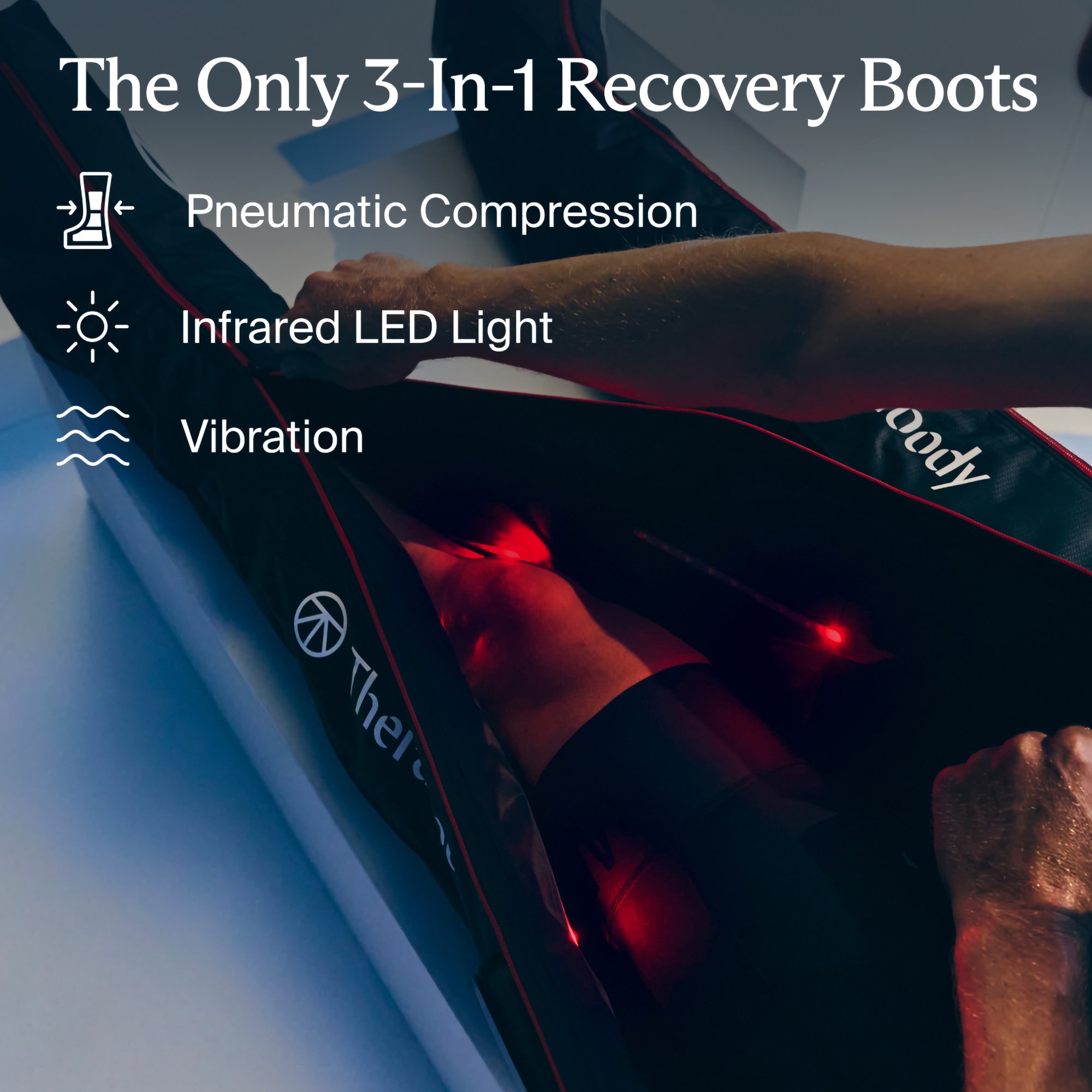 Therabody Inc JB0004130-5A1M - RecoveryAir PRO JetBoots Short Compression Massage Garment & Control Unit Medium - 1/Pair