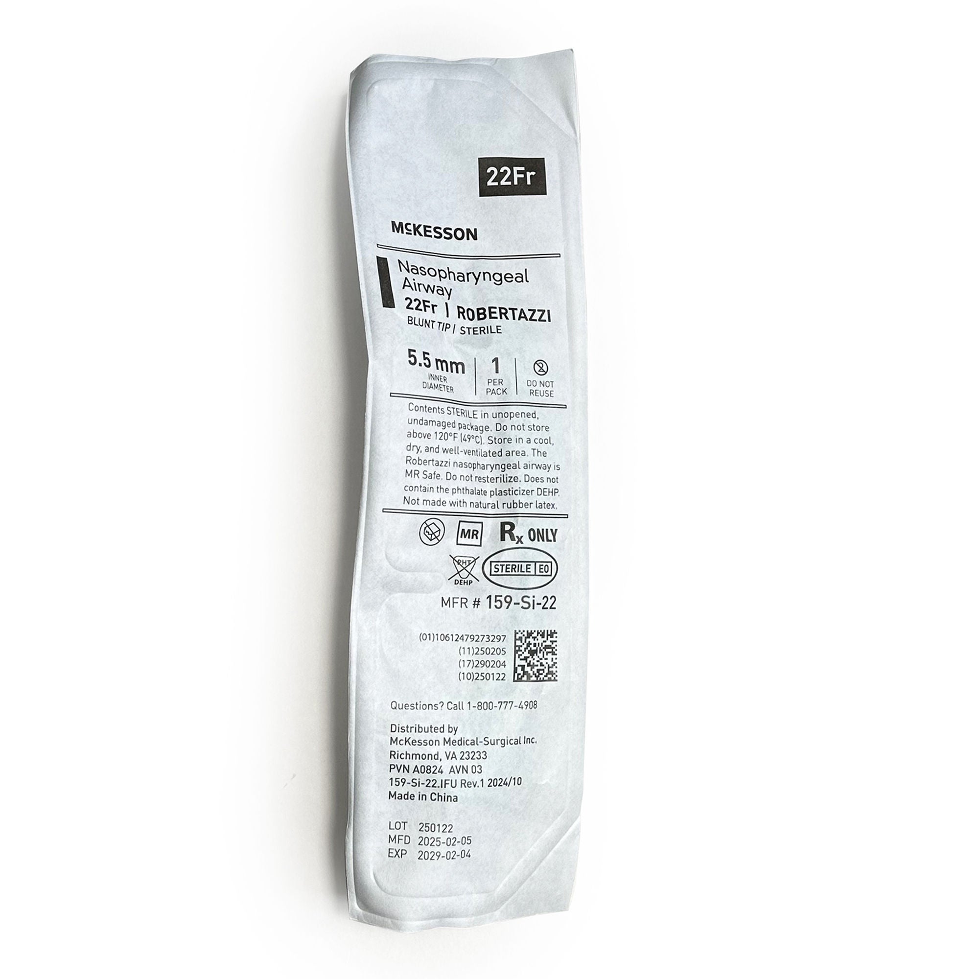 McKesson Brand - 159-SI-22 Nasopharyngeal Airway McKesson 22 Fr. Trumpet Style (Robertazzi) Silicone