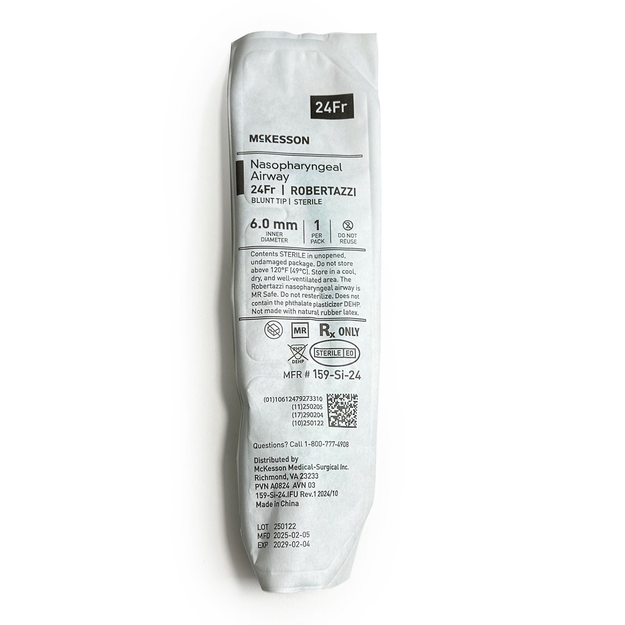 McKesson Brand - 159-SI-24 Nasopharyngeal Airway McKesson 24 Fr. Trumpet Style (Robertazzi) Silicone