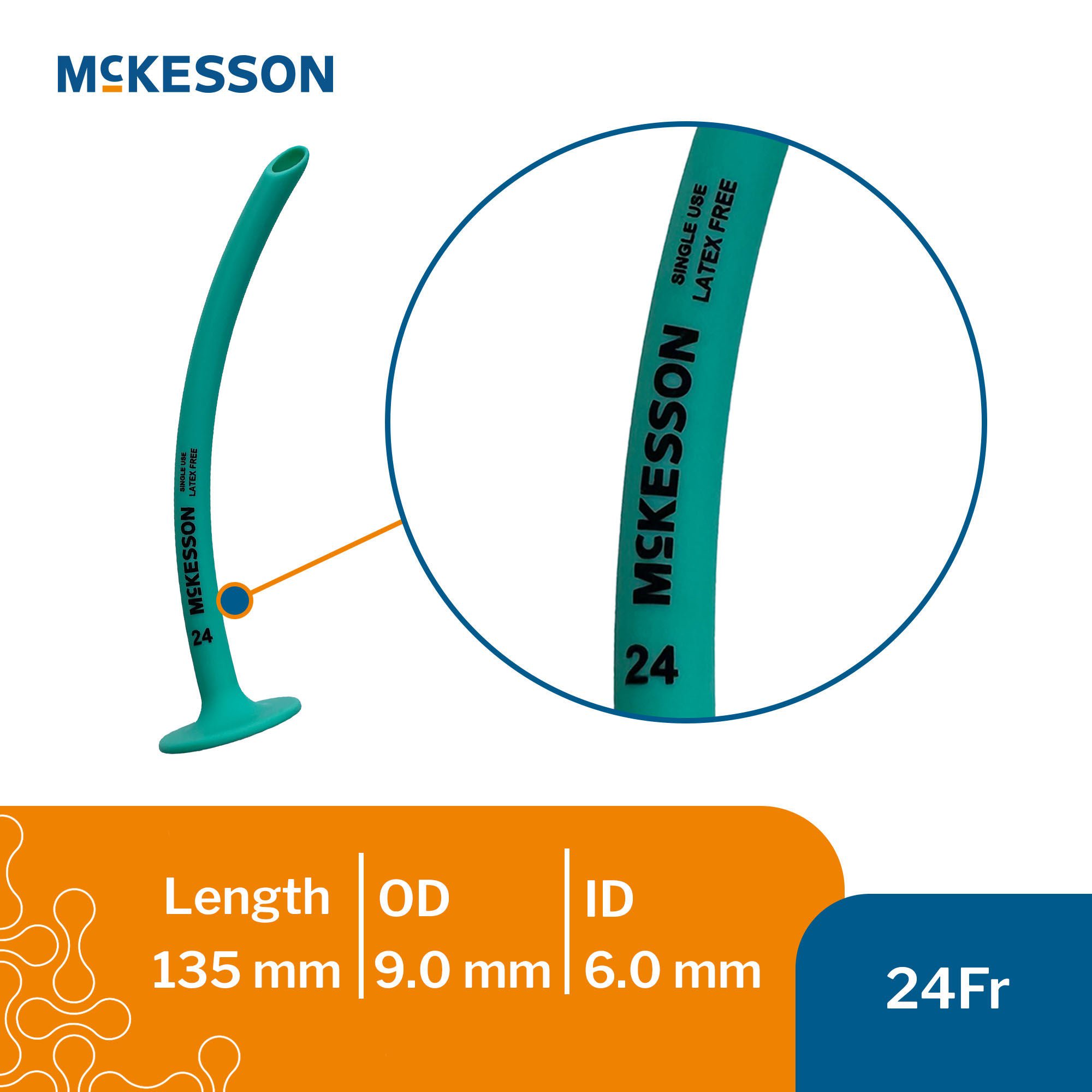 McKesson Brand - 159-SI-24 Nasopharyngeal Airway McKesson 24 Fr. Trumpet Style (Robertazzi) Silicone