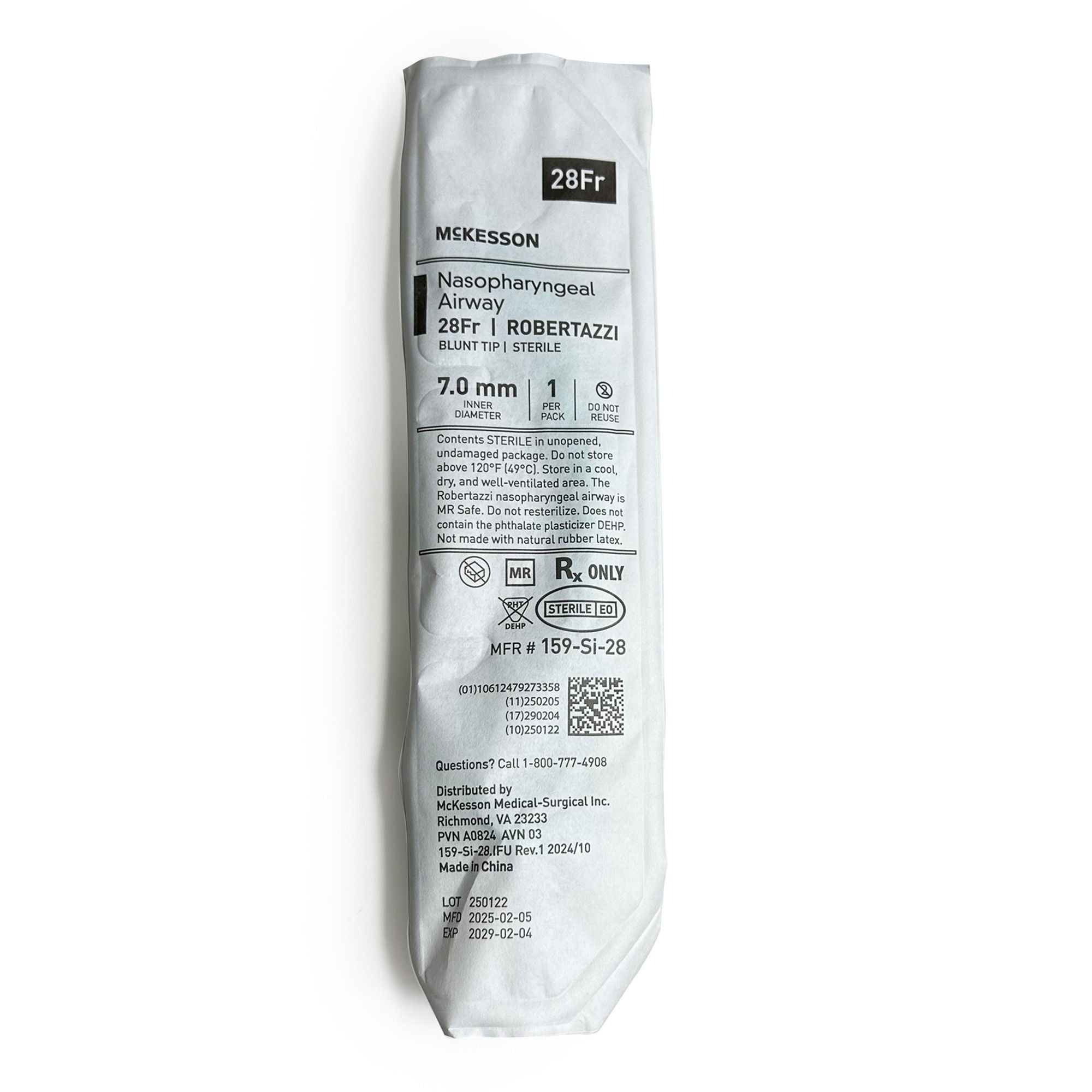 McKesson Brand - 159-SI-28 Nasopharyngeal Airway McKesson 28 Fr. Trumpet Style (Robertazzi) Silicone