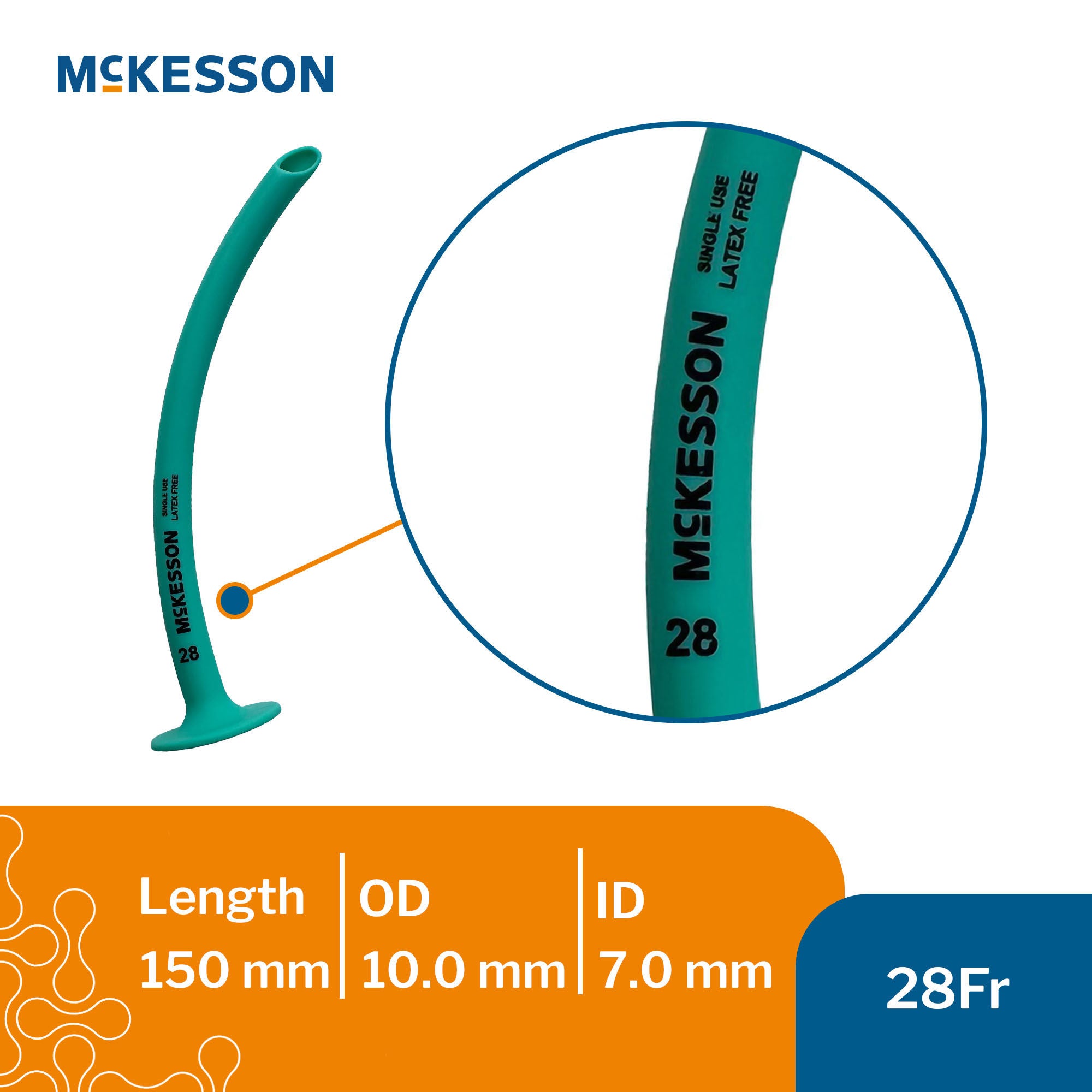 McKesson Brand - 159-SI-28 Nasopharyngeal Airway McKesson 28 Fr. Trumpet Style (Robertazzi) Silicone