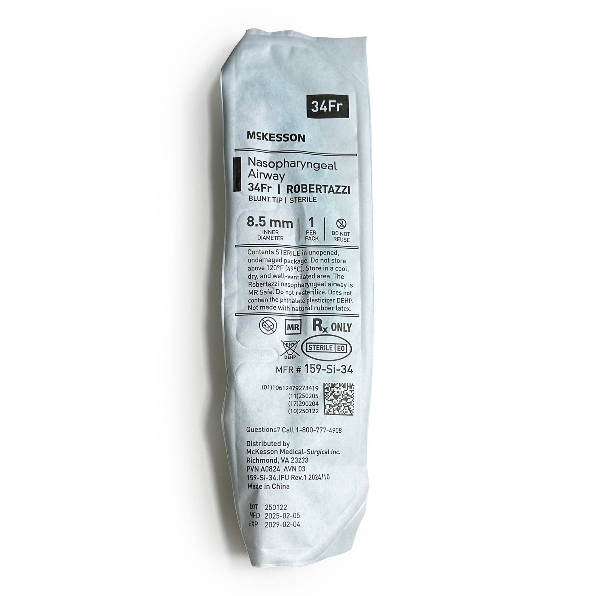 McKesson Brand - 159-SI-34 Nasopharyngeal Airway McKesson 34 Fr. Trumpet Style (Robertazzi) Silicone