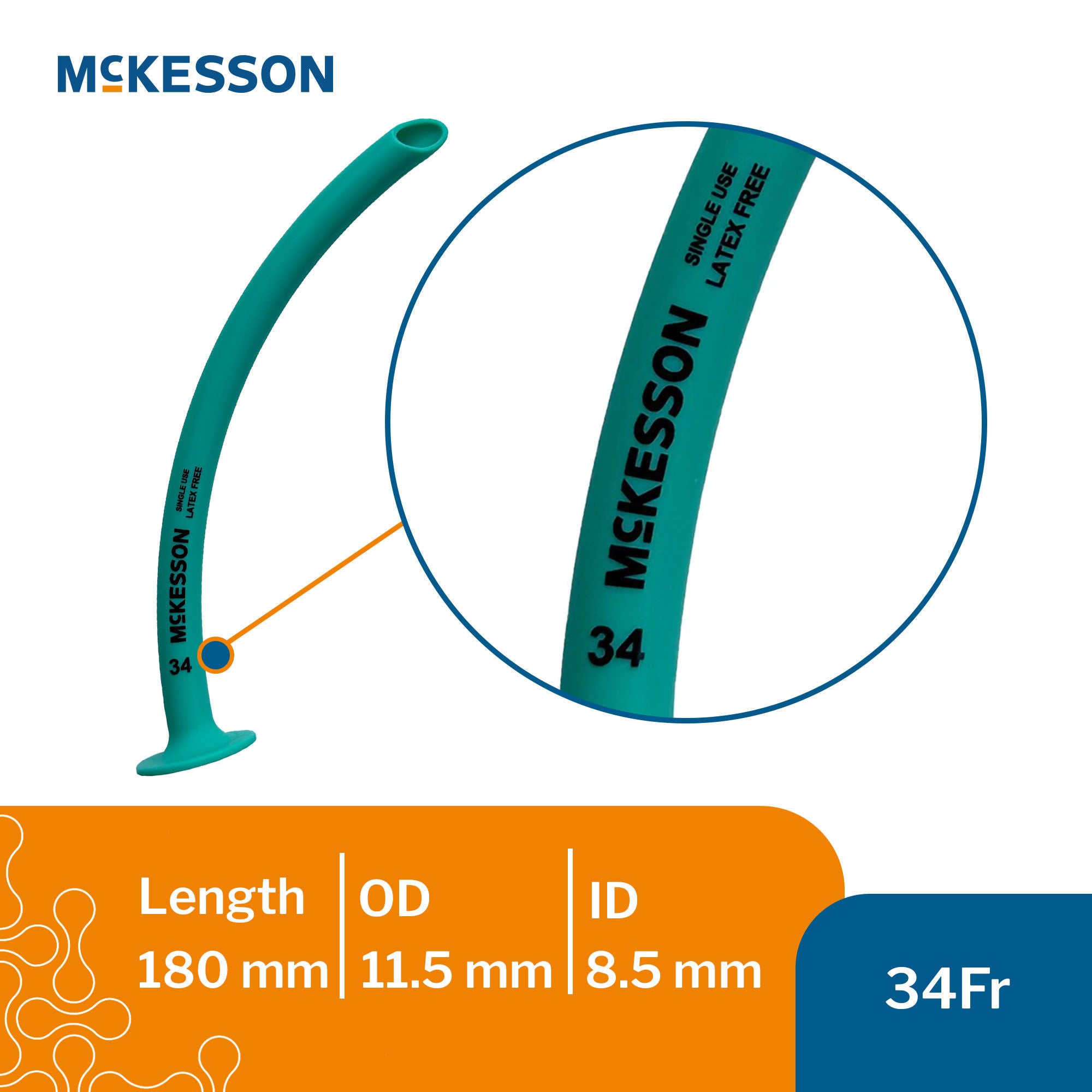 McKesson Brand - 159-SI-34 Nasopharyngeal Airway McKesson 34 Fr. Trumpet Style (Robertazzi) Silicone