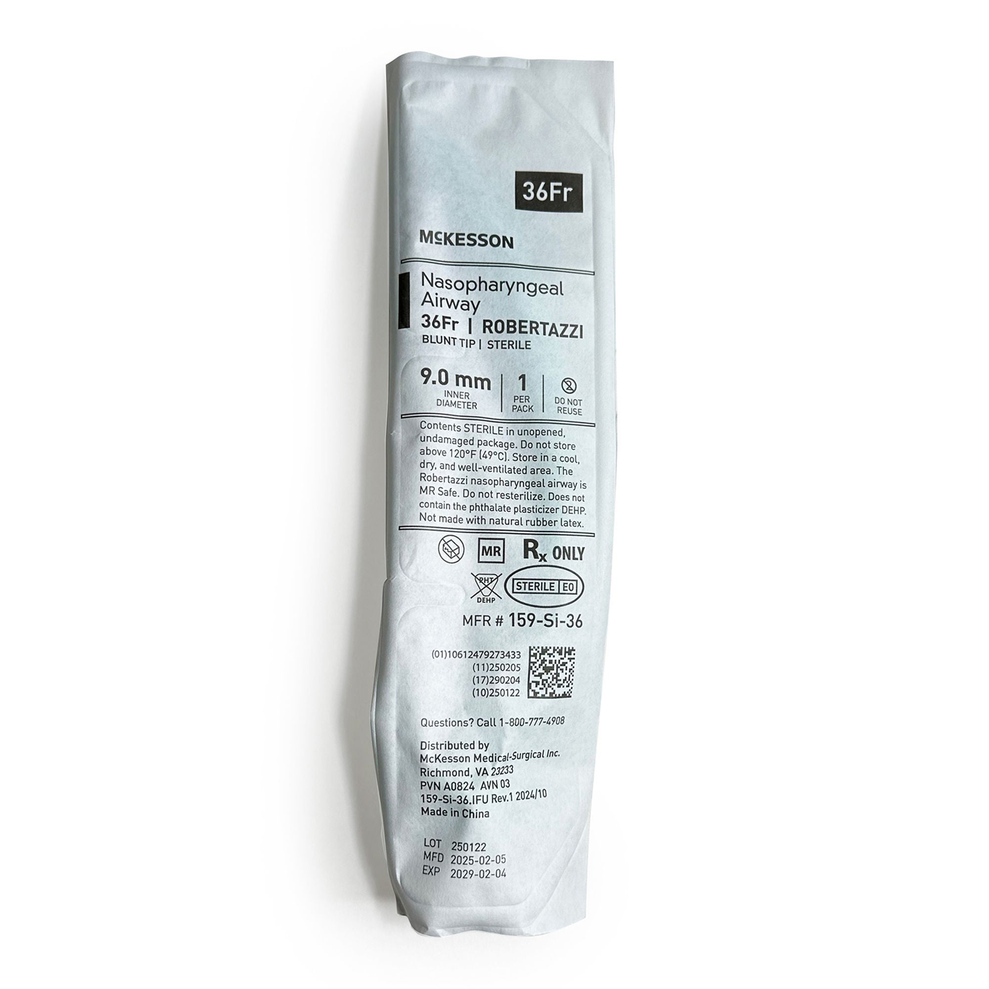 McKesson Brand - 159-SI-36 Nasopharyngeal Airway McKesson 36 Fr. Trumpet Style (Robertazzi) Silicone