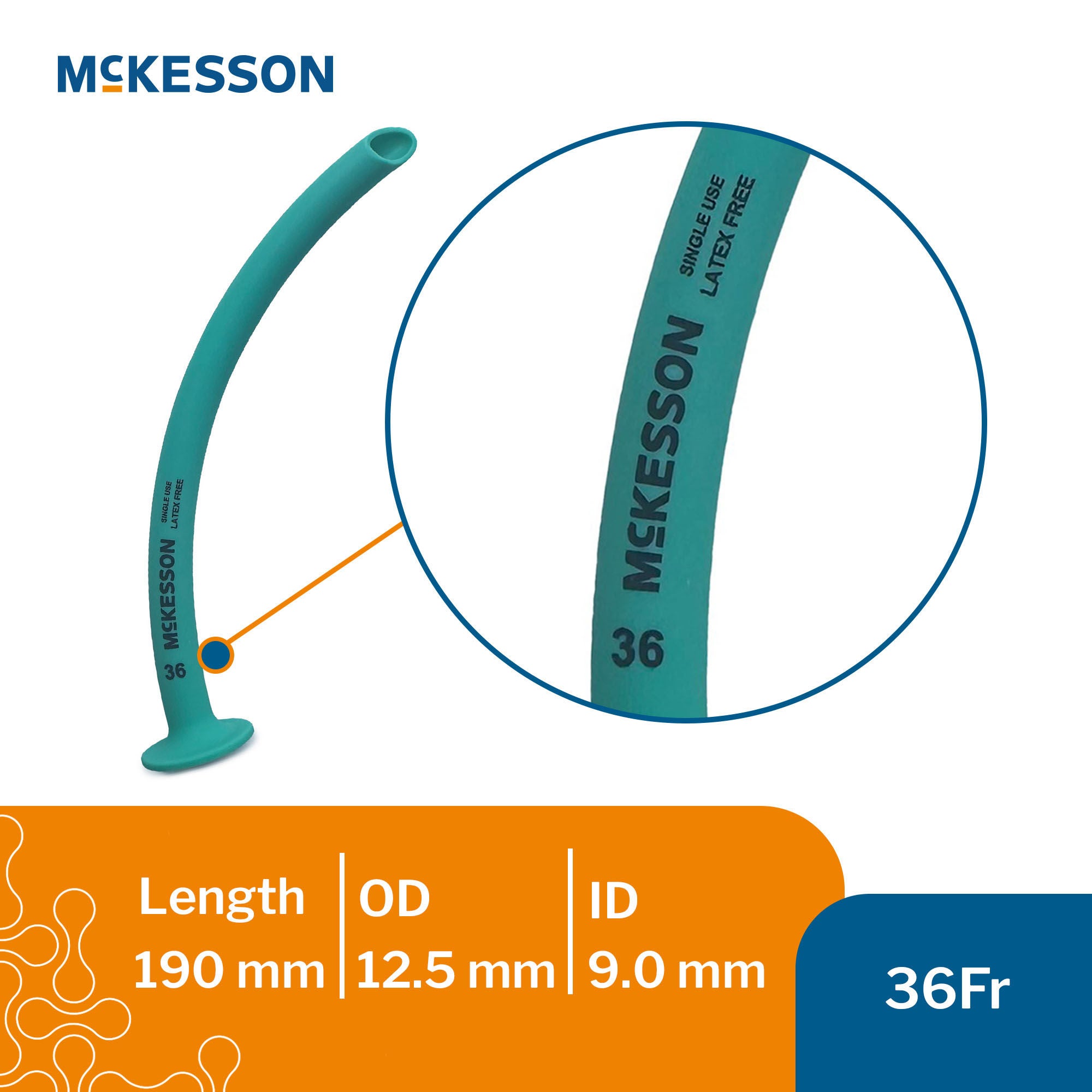 McKesson Brand - 159-SI-36 Nasopharyngeal Airway McKesson 36 Fr. Trumpet Style (Robertazzi) Silicone