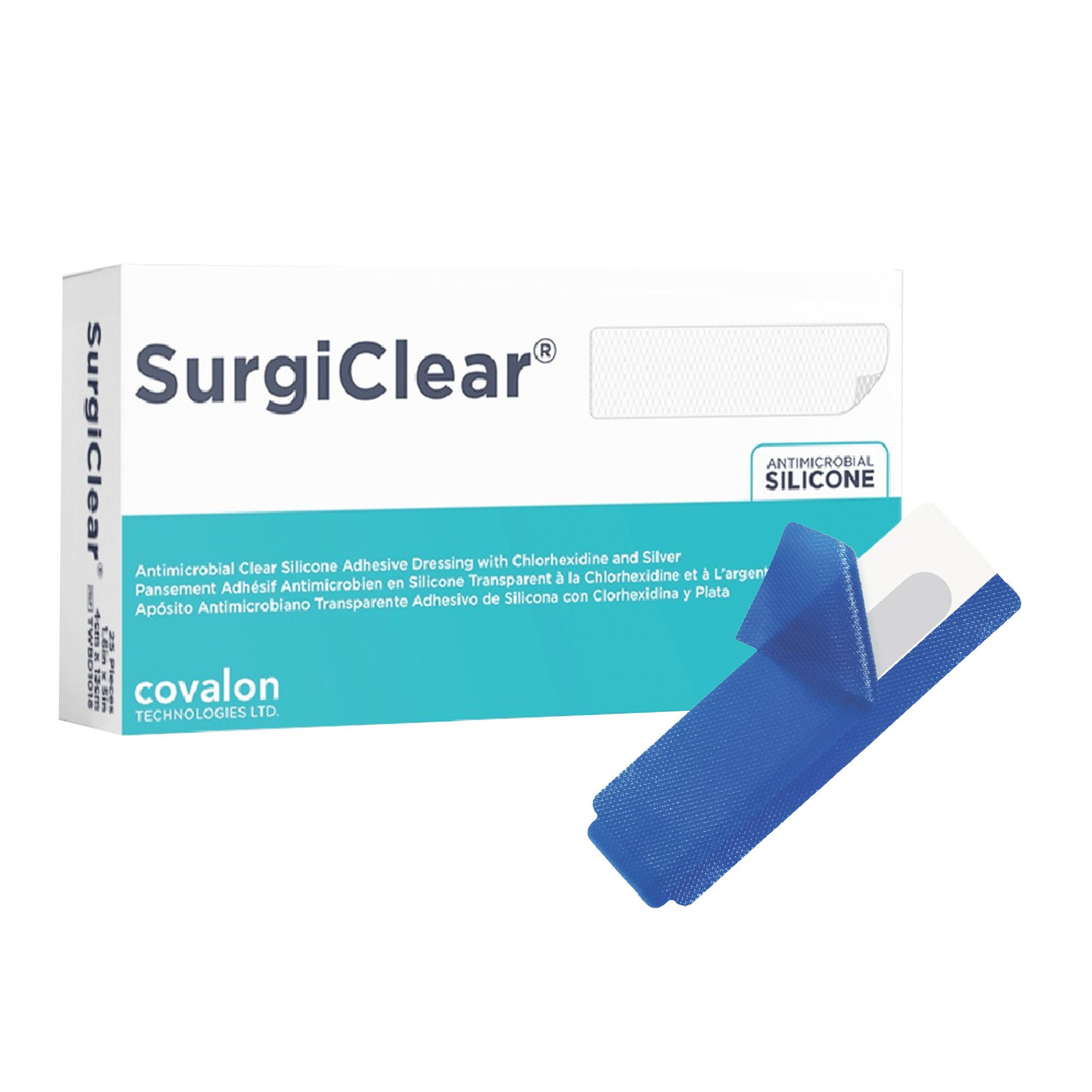 Covalon Technologies Inc - TWBD1019 Silver Transparent Dressing SurgiClear® Rectangle Sterile