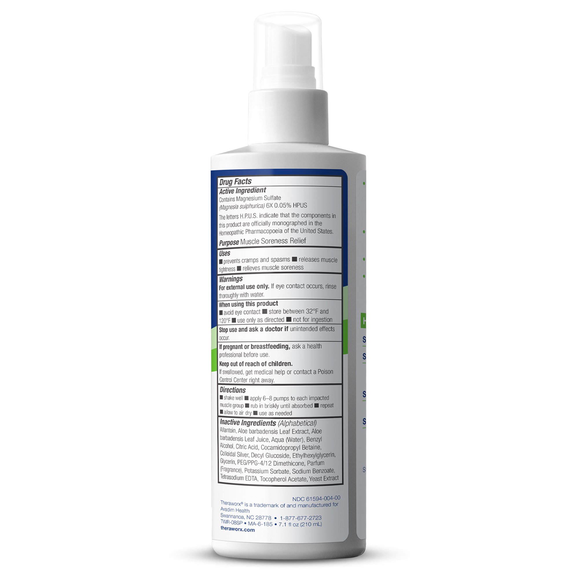 Avadim TWR-08SP-CS2 - Theraworx® for Muscle Cramps Spray - 4/Pack, 8/Case