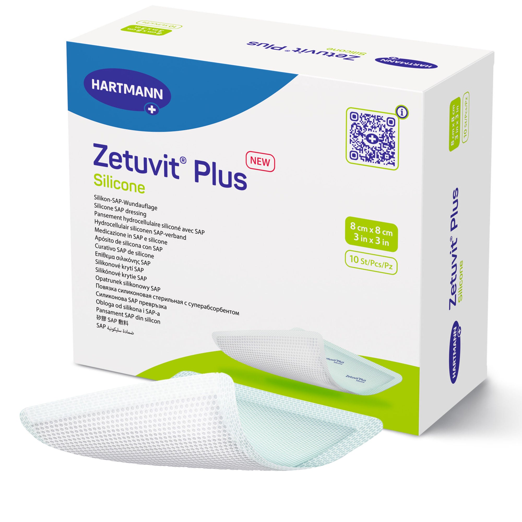 Hartmann - 413118 Super Absorbent Dressing Zetuvit® Plus Silicone Rectangle 8 X 10 Inch Without Border Sterile