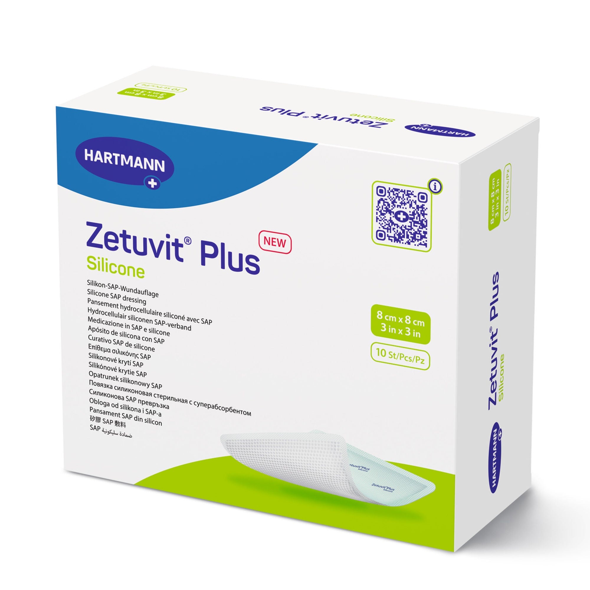 Hartmann - 413118 Super Absorbent Dressing Zetuvit® Plus Silicone Rectangle 8 X 10 Inch Without Border Sterile