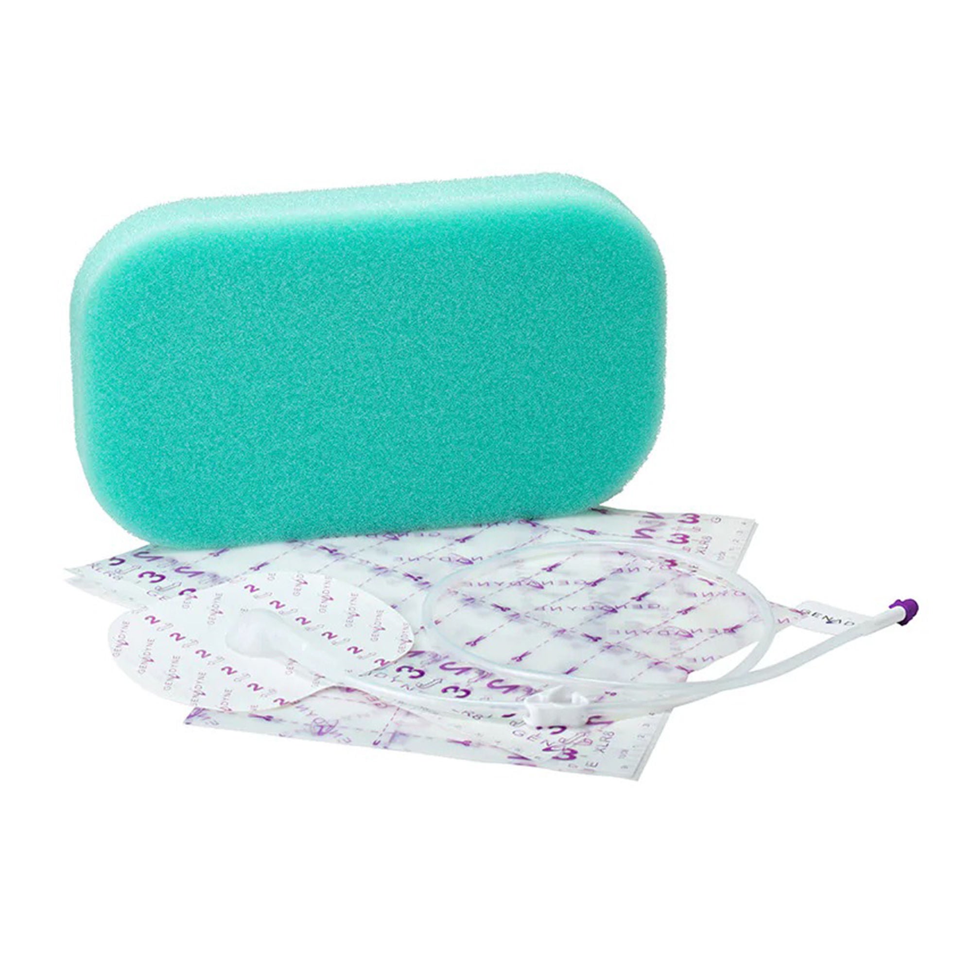 Genadyne Biotechnologies - XF-DLGF1 Negative Pressure Foam Dressing Kit Genadyne Green Foam Thick 3.3 X 15 X 26 cm