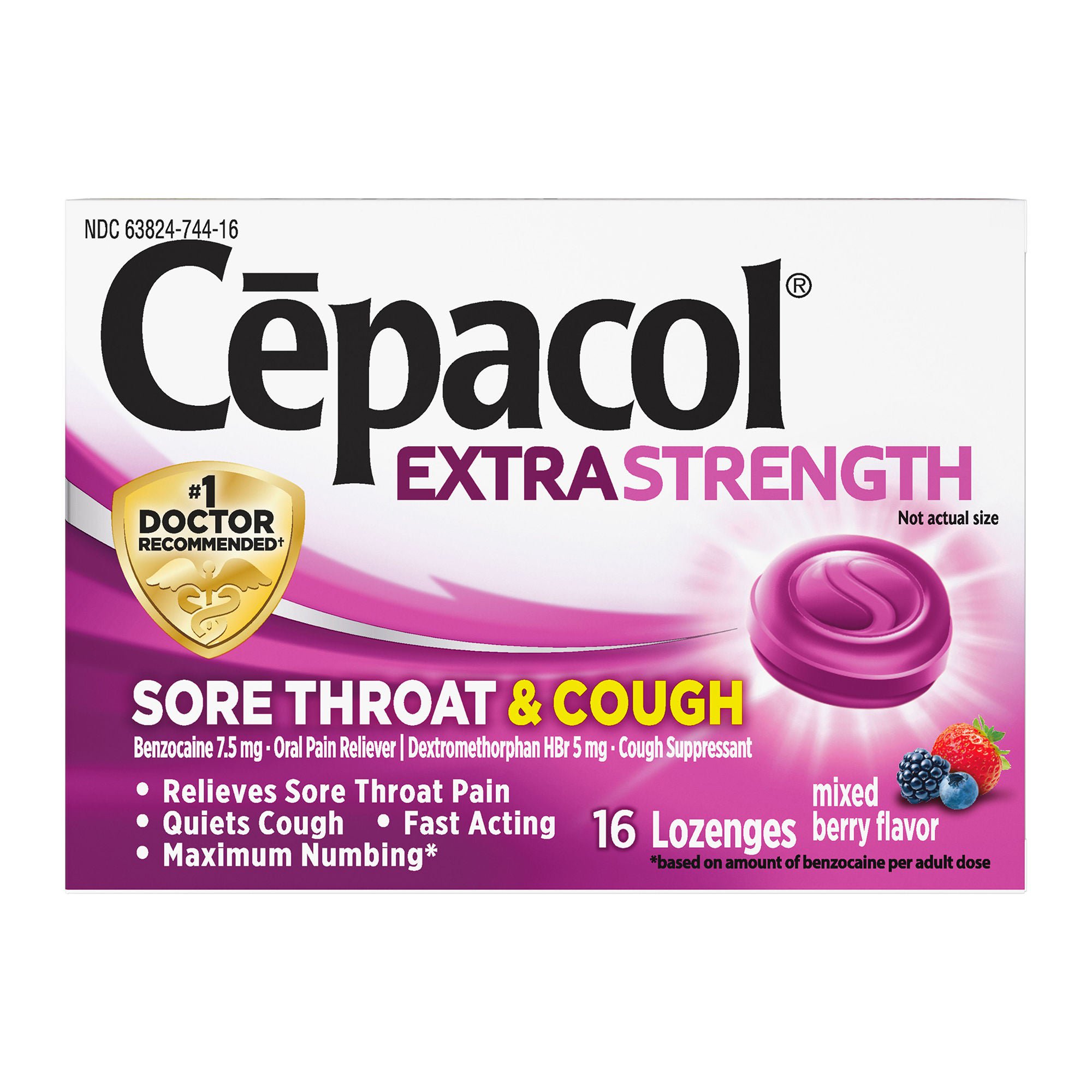 RB Health US LLC - 63824074416 Cepacol® Extra Strength Sore Throat & Cough Lozenges Mixed Berry