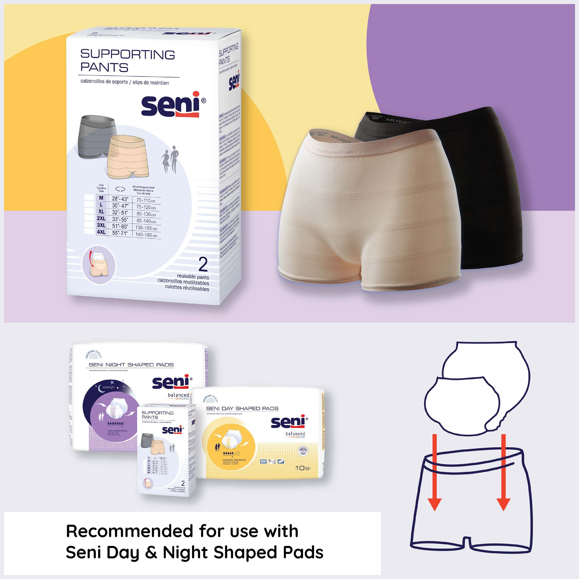TZMO USA Inc S-3X02-US1 - Seni® Pull On Boxer Style Knit Pant, 3X-Large, Unisex - 1/Pack, 16/Case