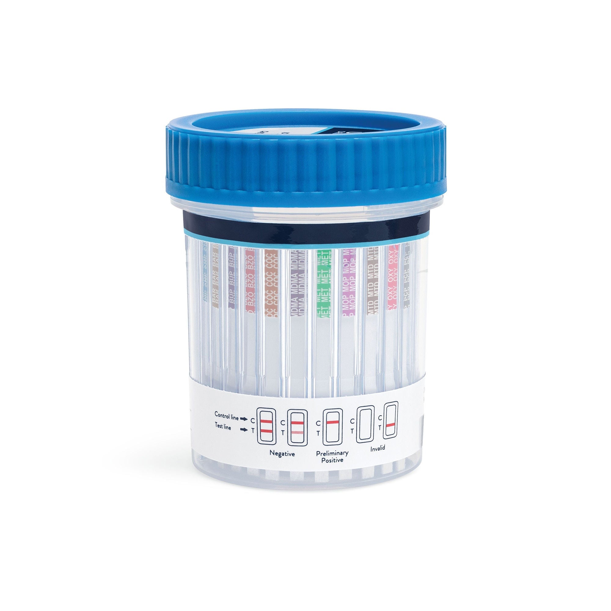 Abbott Rapid Dx North America LLC - ABTDOAW110701A Drugs of Abuse Test Kit iScreen™ Click Cup AMP1000, BAR300, BZO300, COC300, mAMP/MET1000, MDMA500, MOP300, MTD300, OXY100, THC50 25 Tests CLIA Waived