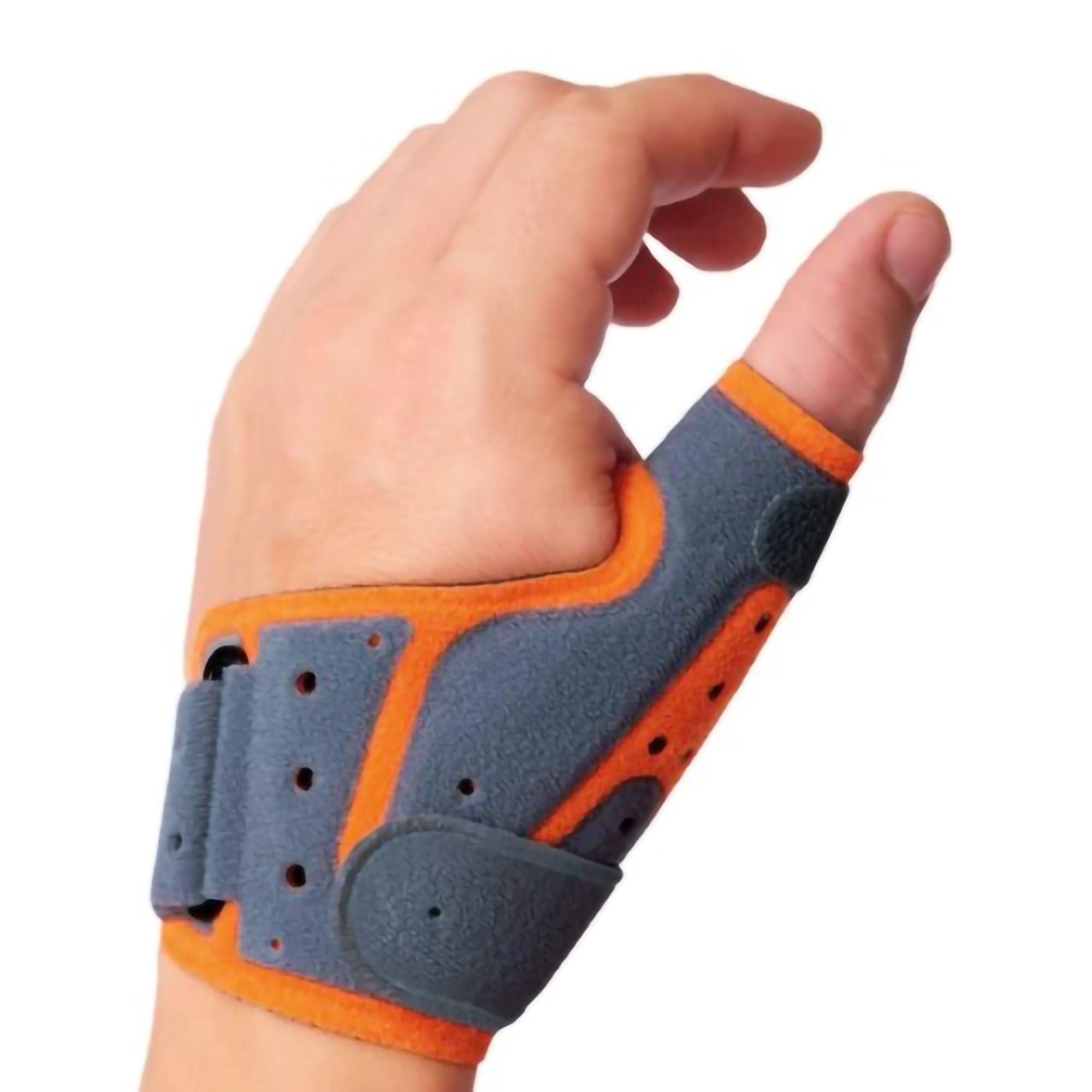 3 Point Products - P2020-34 Thumb Brace Orliman® Adult Medium / Large Hook and Loop Thumb Gray / Orange