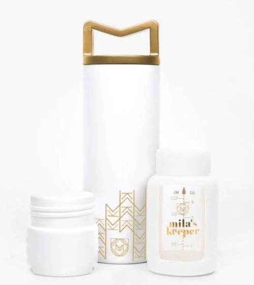 Ardo Medical Inc - GSEXPECTWHI1 Breast Milk Bottle Storage Set Mila's Keeper 24 oz. Stainless Steel / Glass / Silicone Aspen White