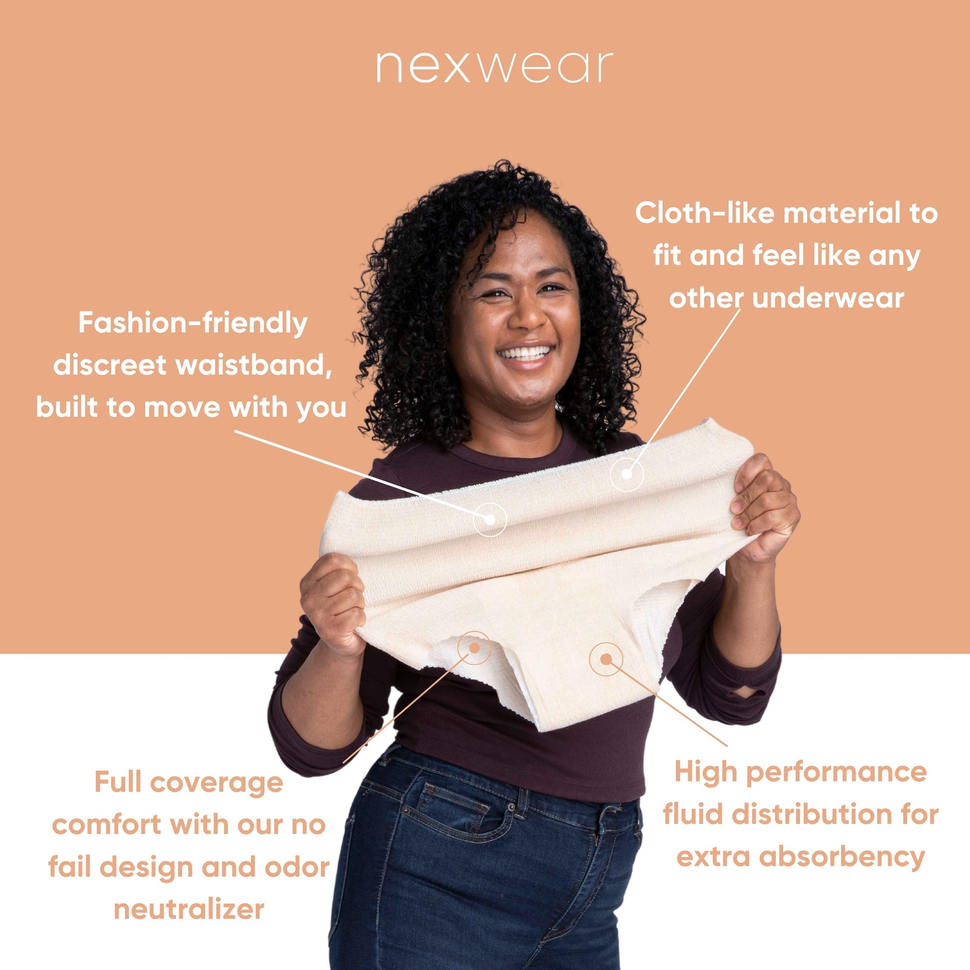 Valrico LLC 60 - Nexwear Women's Pull-On Absorbent Underwear, Small/Medium, Tan - 15/Pack, 60/Case