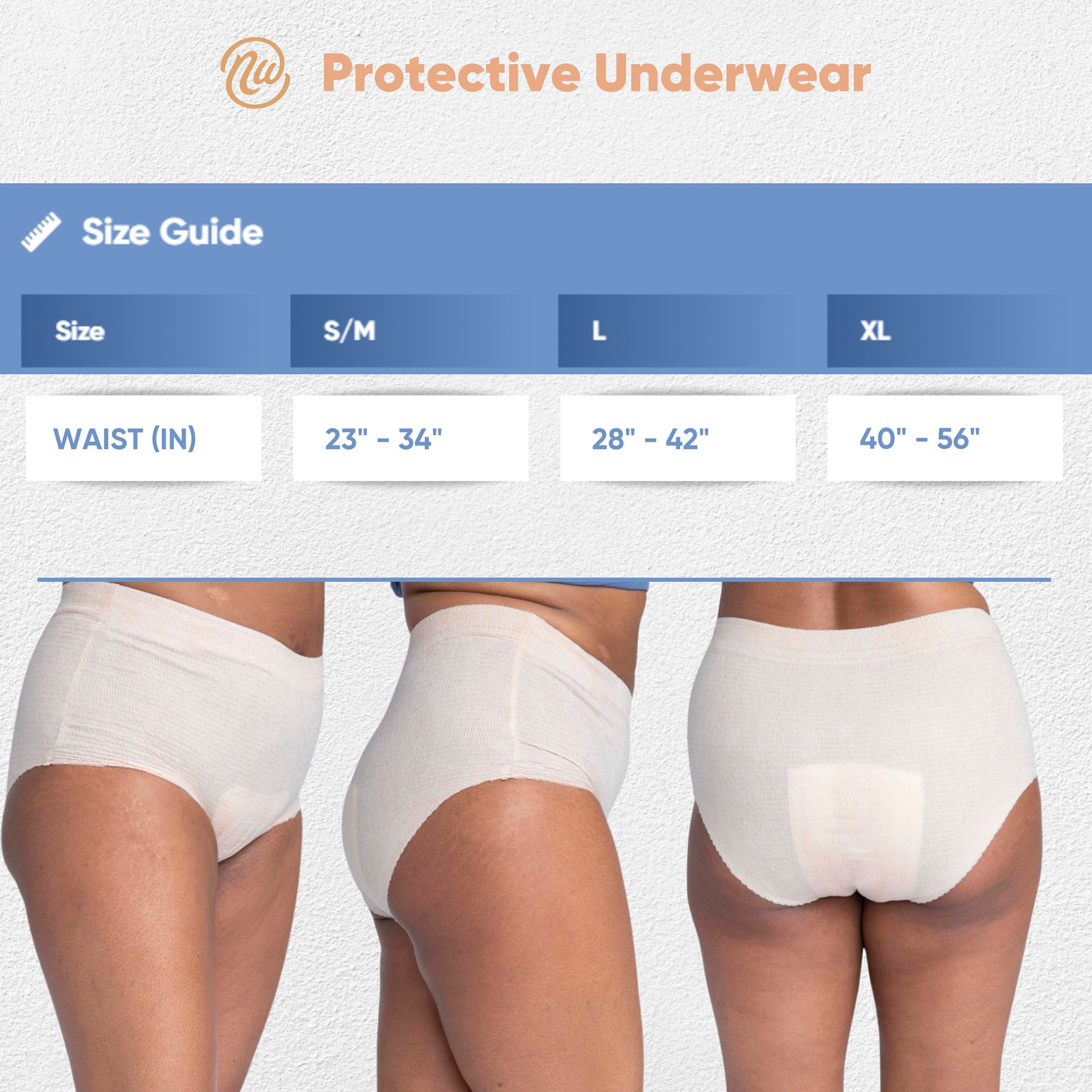 Valrico LLC 199 - Nexwear Women's Pull-On Absorbent Underwear, Large, Tan - 15/Pack, 60/Case