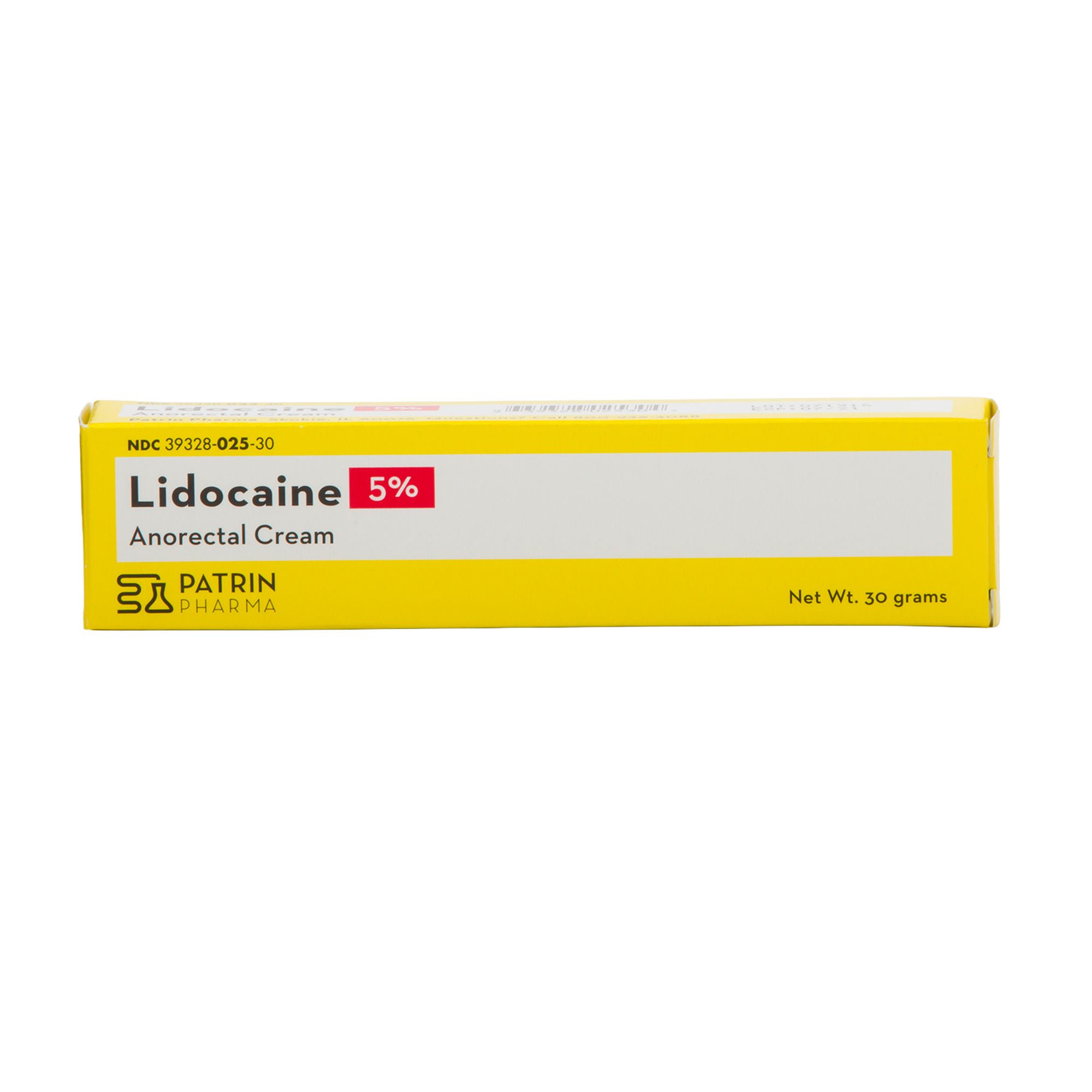 Patrin Pharma Inc - 39328002530 Topical Pain Relief 5% Strength Lidocaine HCl Cream 30 Gram