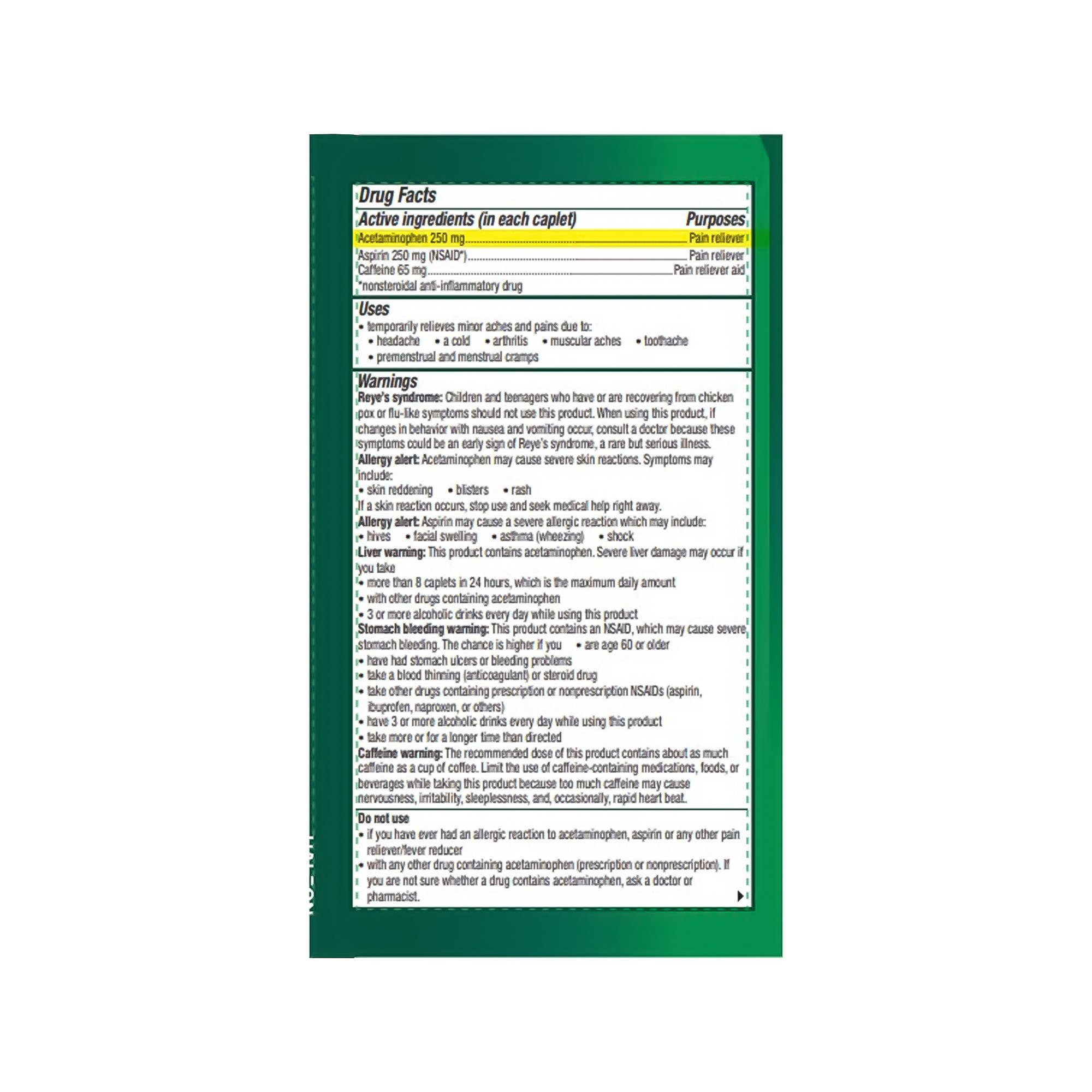 Haleon US Services Inc 00067200204 - Excedrin® Migraine Relief Caplets with Acetaminophen, Aspirin and Caffeine - 1/Bottle