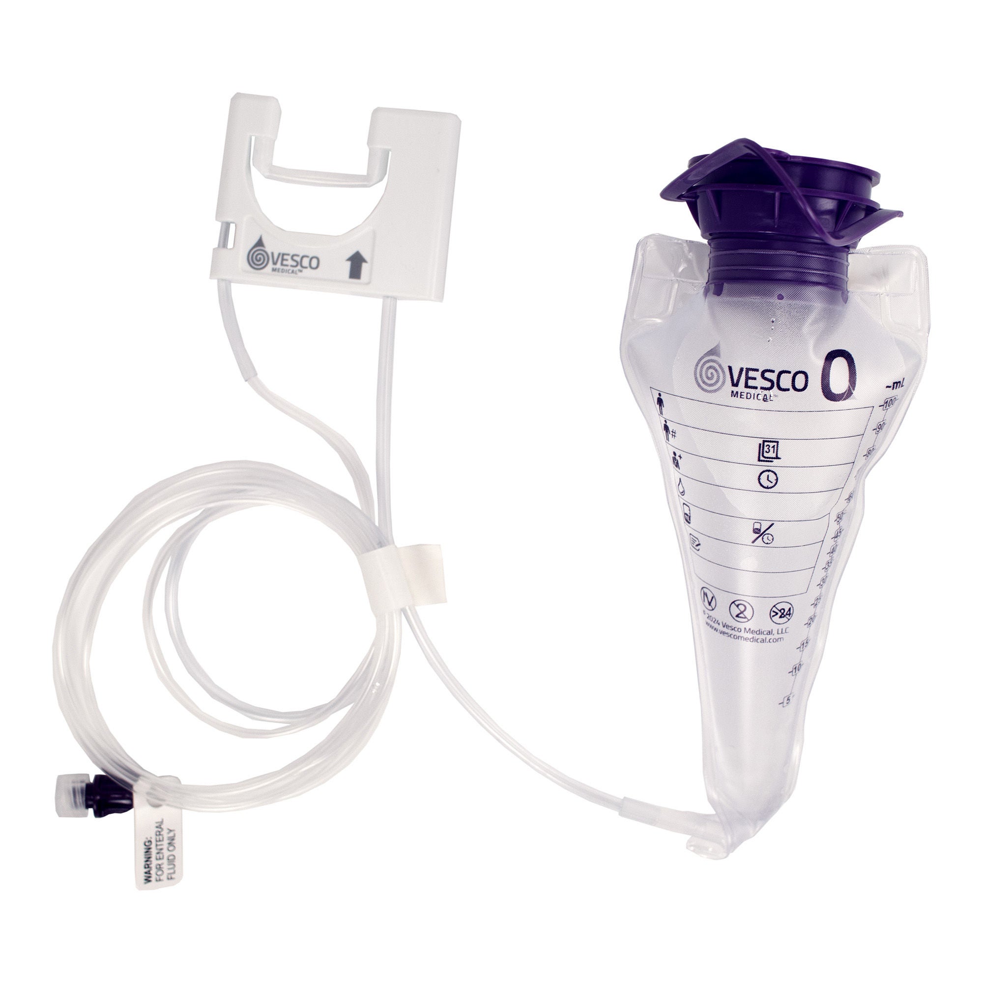 Vesco Medical - VED-059 Enteral Feeding Pump Bag Set with ENFit® Connector Vesco Q Pump 100 mL PVC NonSterile