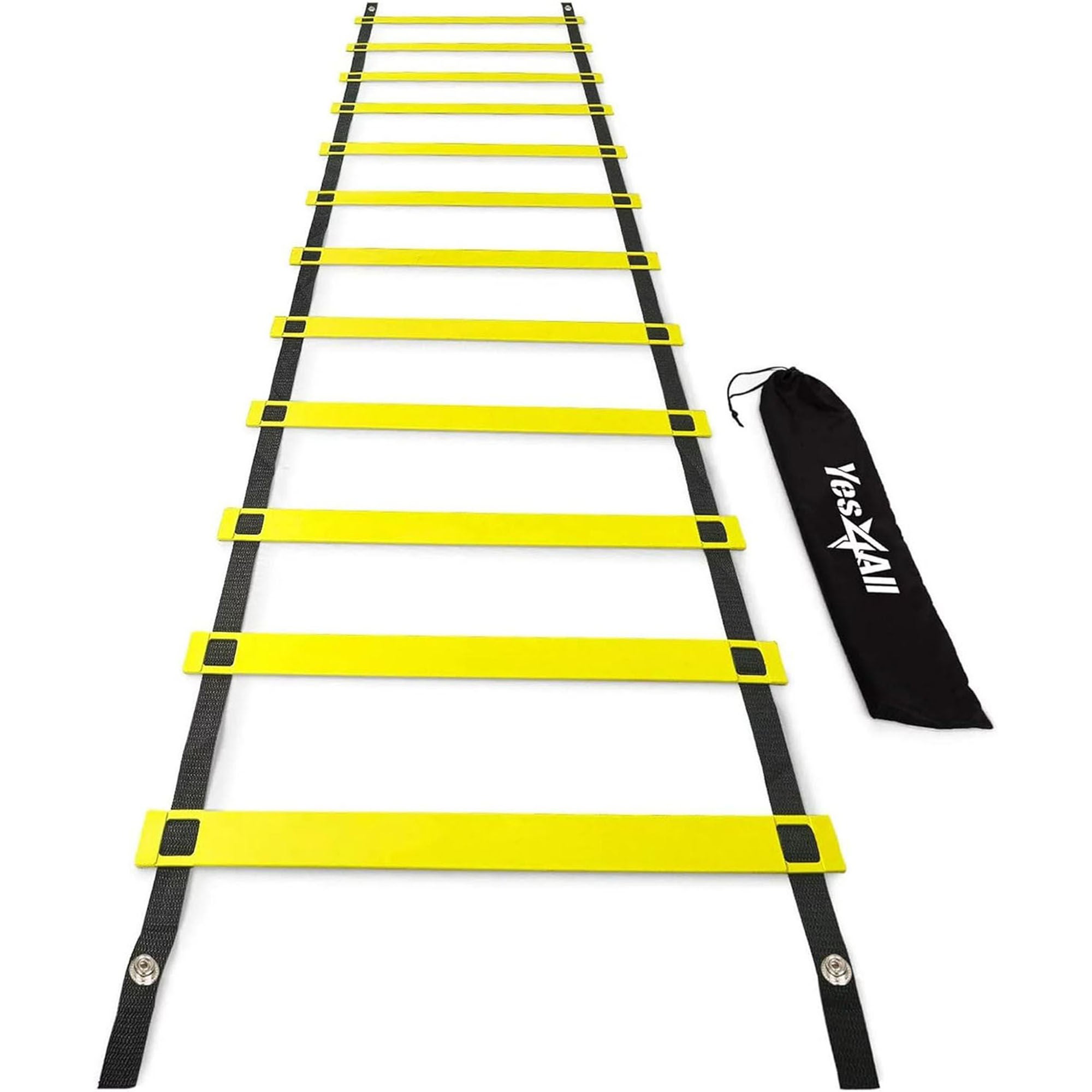 Fabrication Enterprises - 10-4198 Agility Ladder 9 PVC Rungs 15 Foot X 20-1/2 Inch Black / Yellow