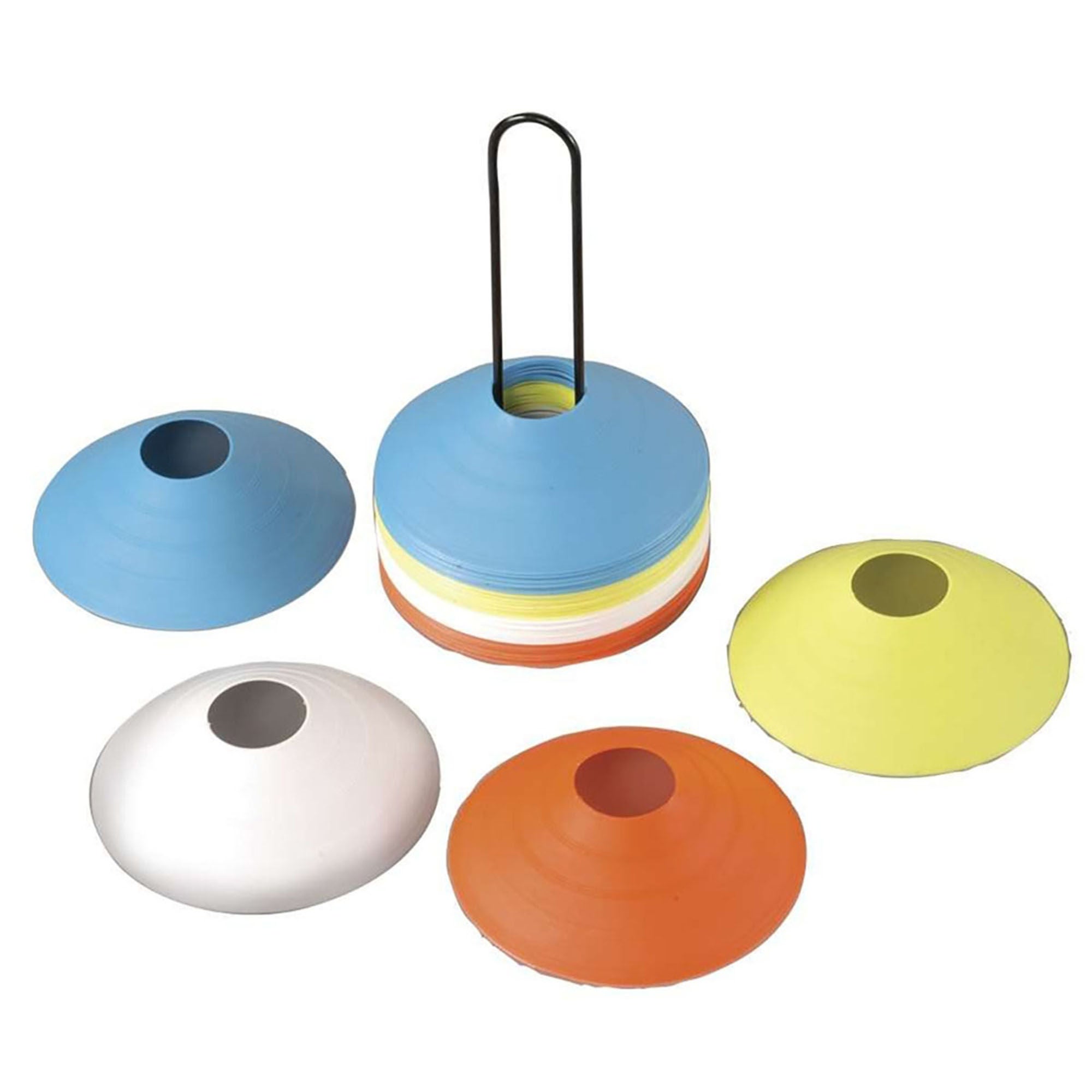 Fabrication Enterprises - 10-4560 Agility Cone Set PVC, Low Profile 7 Inch Diameter X 4-1/2 Inch Height Assorted Colors