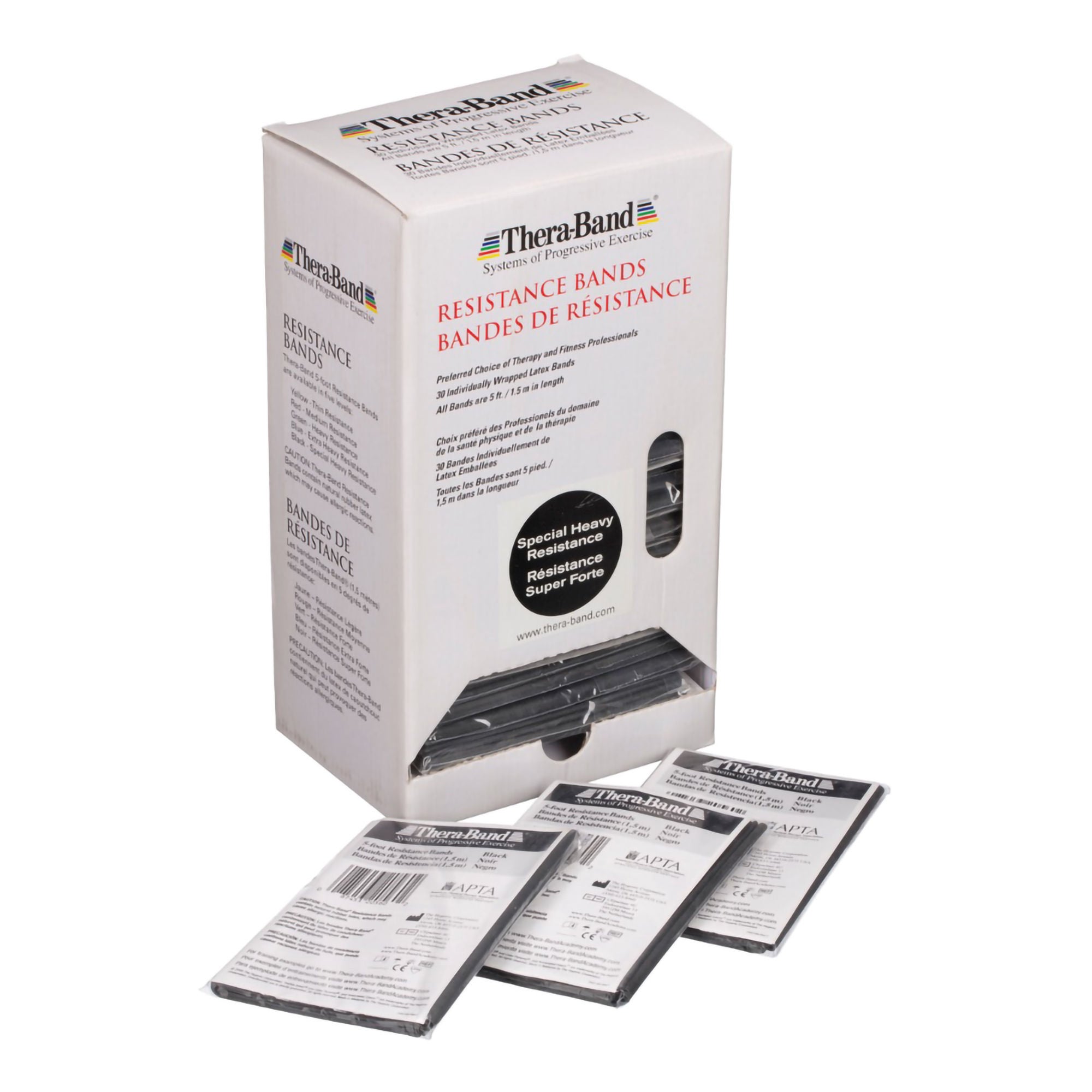 Performance Health - 81068956 Exercise Resistance Band with Dispenser Box TheraBand® Black 5 Foot Length Special Heavy Resistance