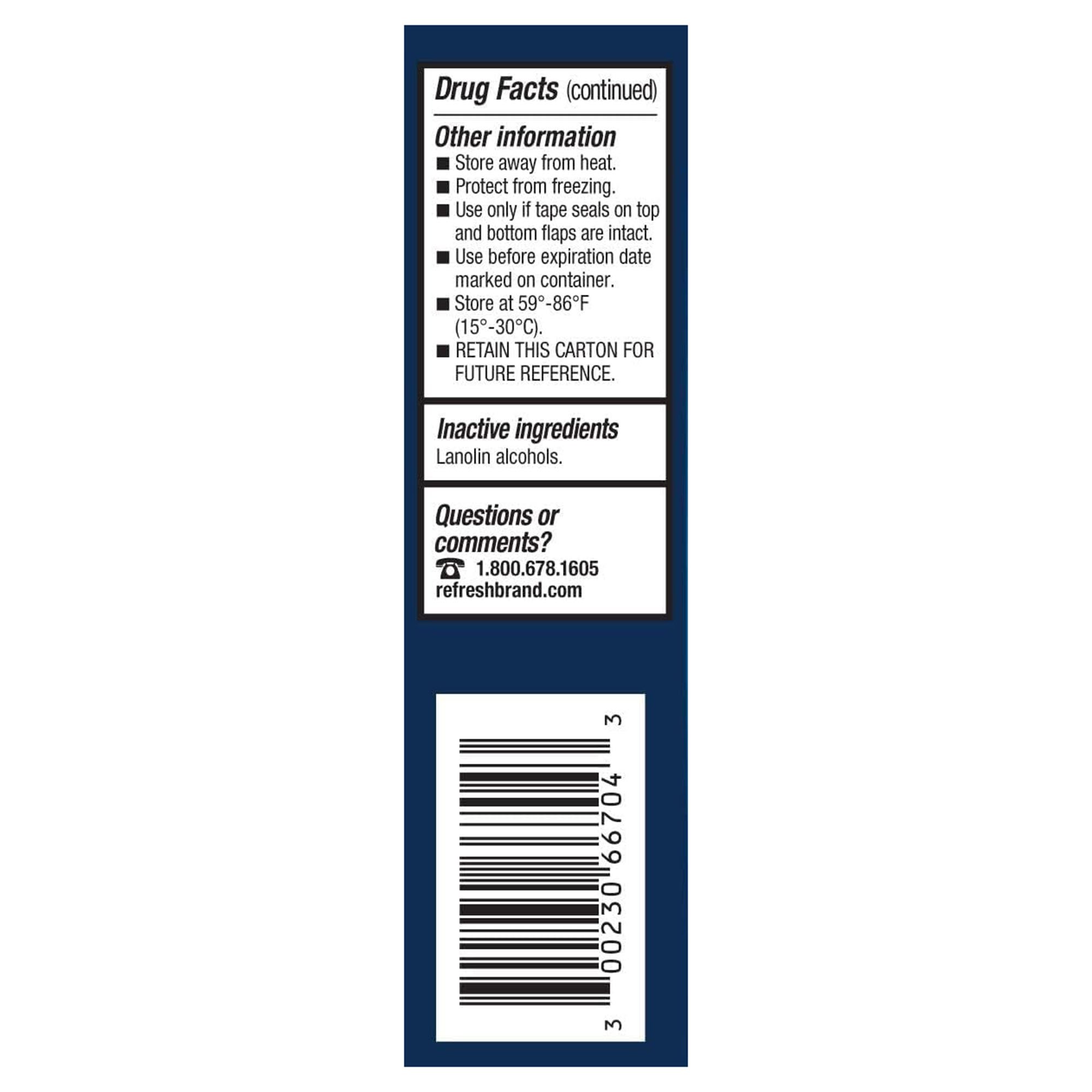 Allergan Pharmaceutical 00023066704 - Refresh P.M.® Lubricant Eye Ointment, 0.12-ounce Dropper Bottle - 1/Each