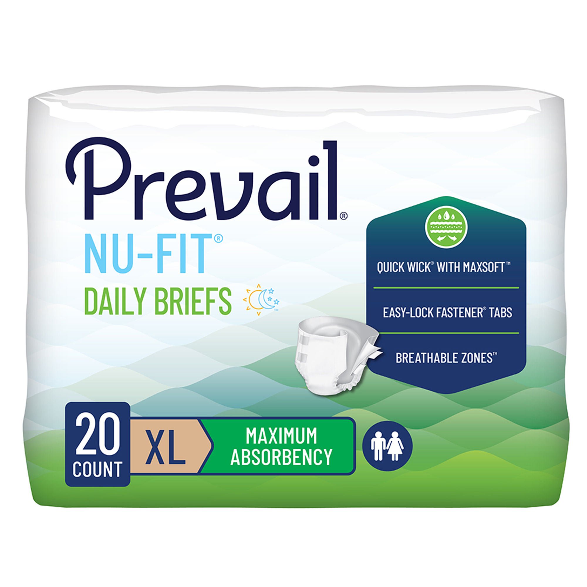 First Quality Products LLC - NU-014/2 Prevail® Nu-Fit® Incontinence Brief