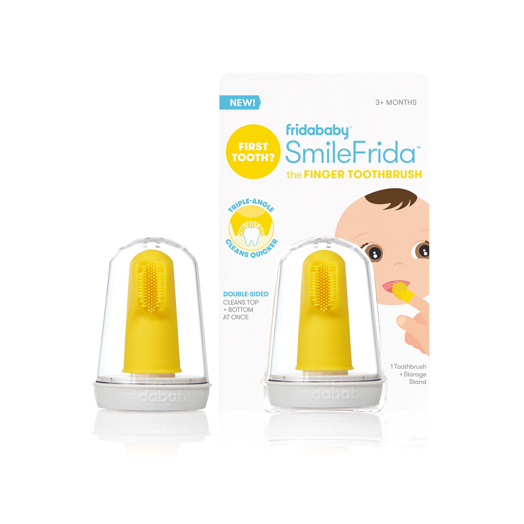 Fridababy LLC - 100000039 Finger Toothbrush frida baby SmileFrida Yellow Ages 3 Months and Up