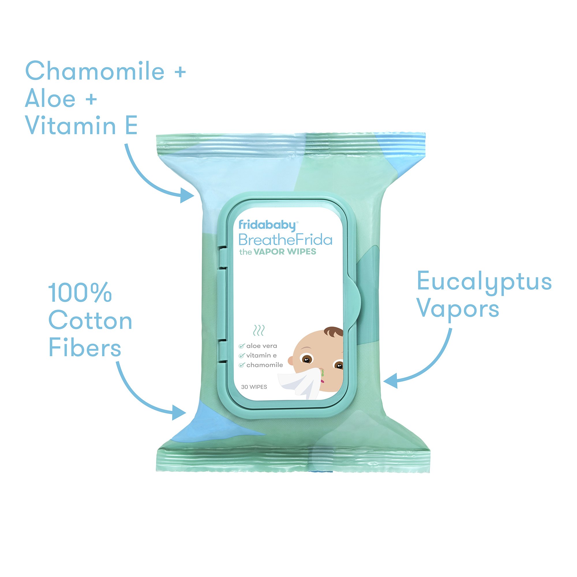 Fridababy LLC 100000046 - BreatheFrida™ the BoogerWiper Nose + Chest Wipes - 30/Pack, 720/Case