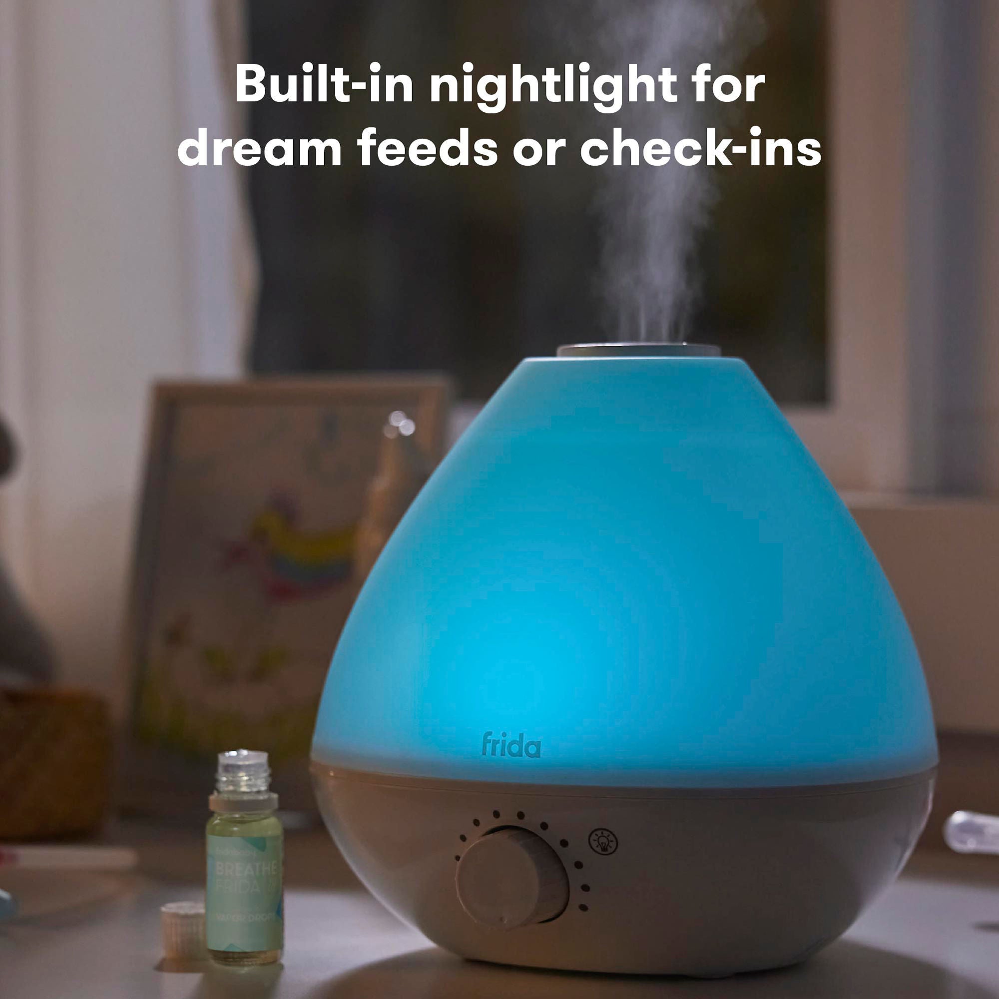 Fridababy LLC - 100000051 Humidifier with Deiffuser and Nightlight BreatheFrida 0.5 Gallon Tank Adult / Pediatric