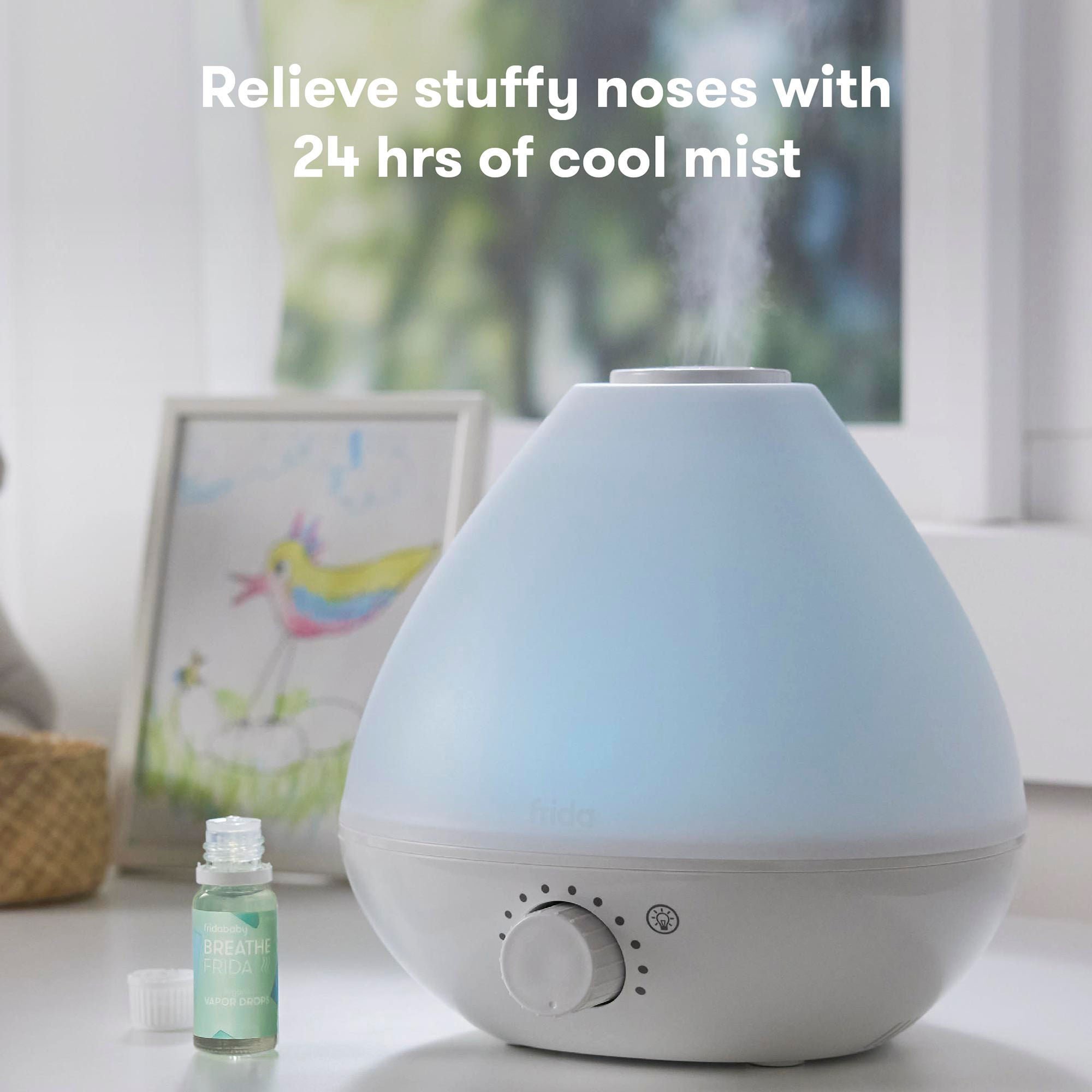 Fridababy LLC - 100000051 Humidifier with Deiffuser and Nightlight BreatheFrida 0.5 Gallon Tank Adult / Pediatric