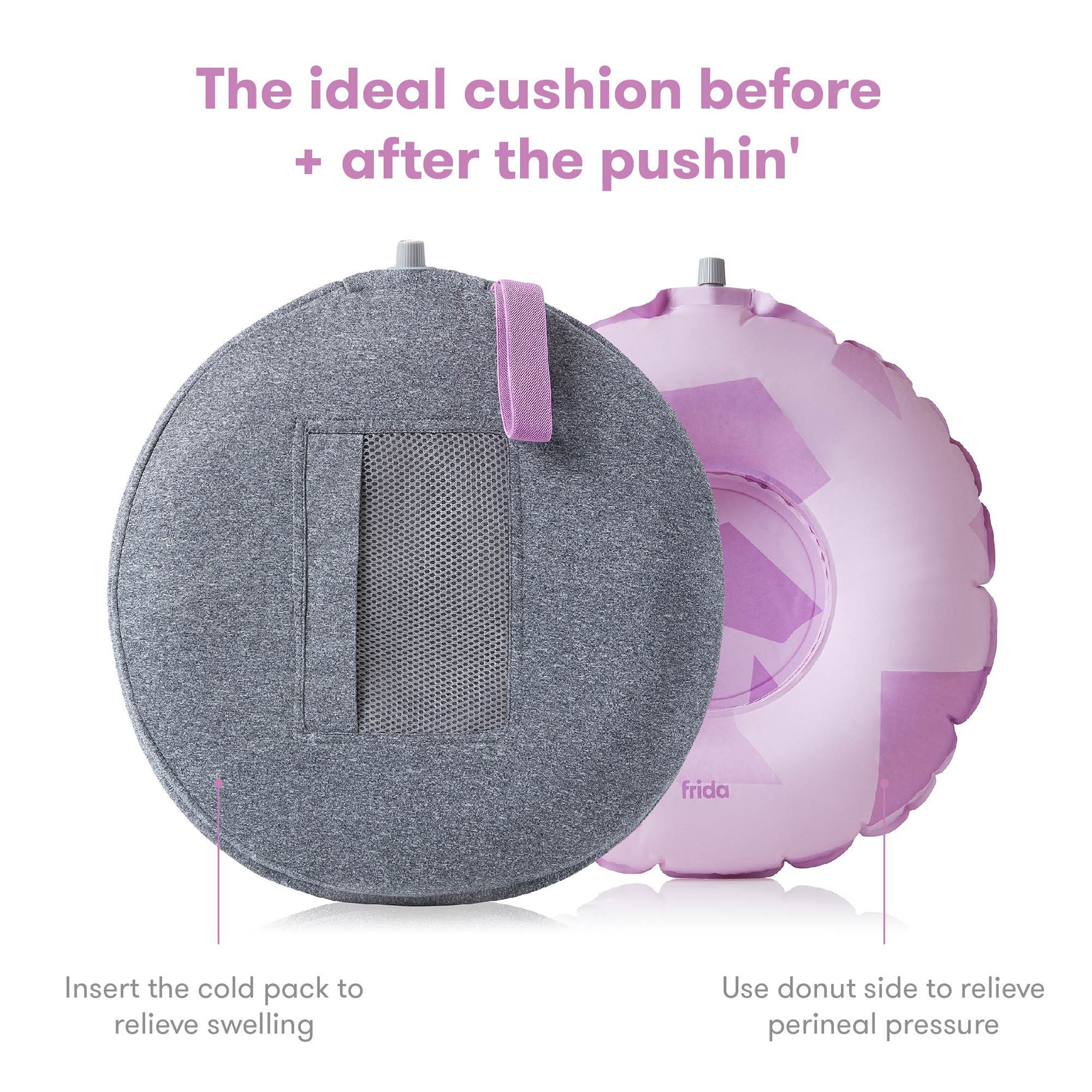 Fridababy LLC 500000794 - frida mom Perineal Cooling Comfort Cushion, Auto-Inflating Doughnut Pillow - 1/Each, 2/Case