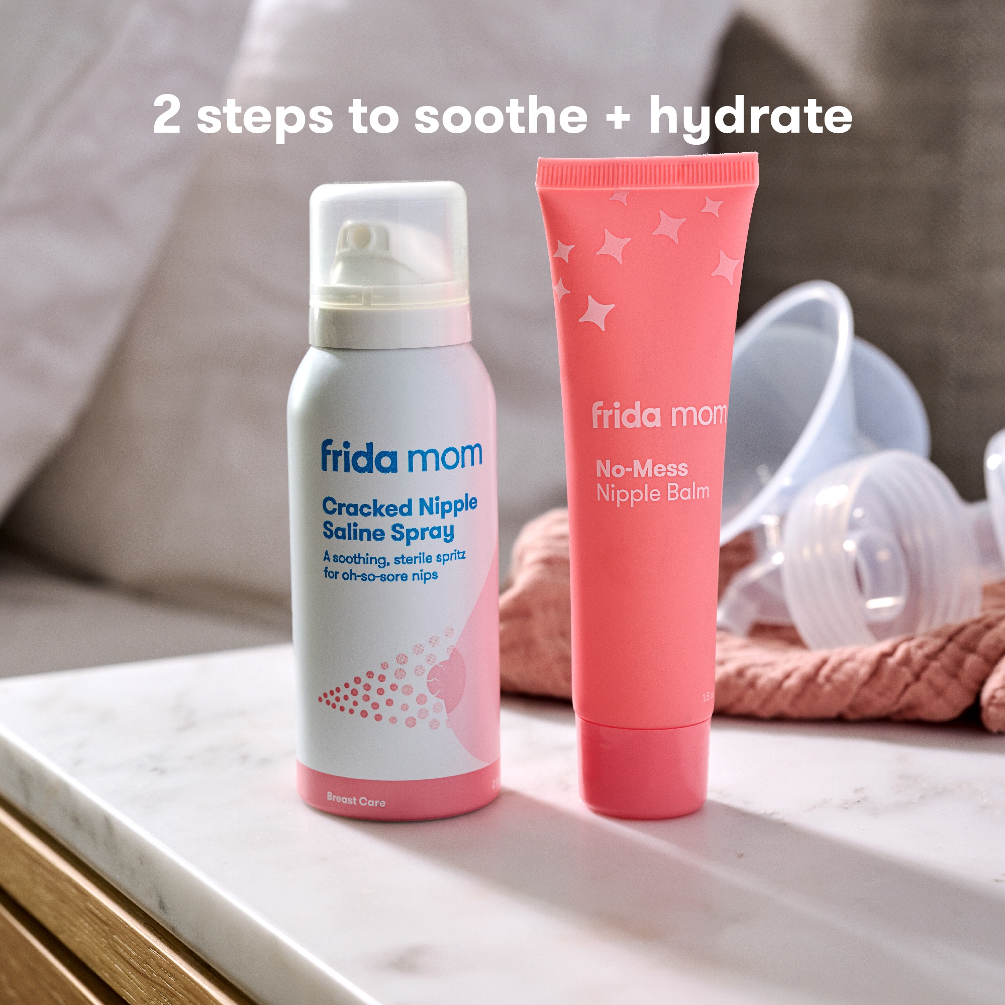 Fridababy LLC 500001035 - frida mom Cracked Nipple Saline Spray and frida mom No-Mess Nipple Balm - 1/Kit, 12/Case