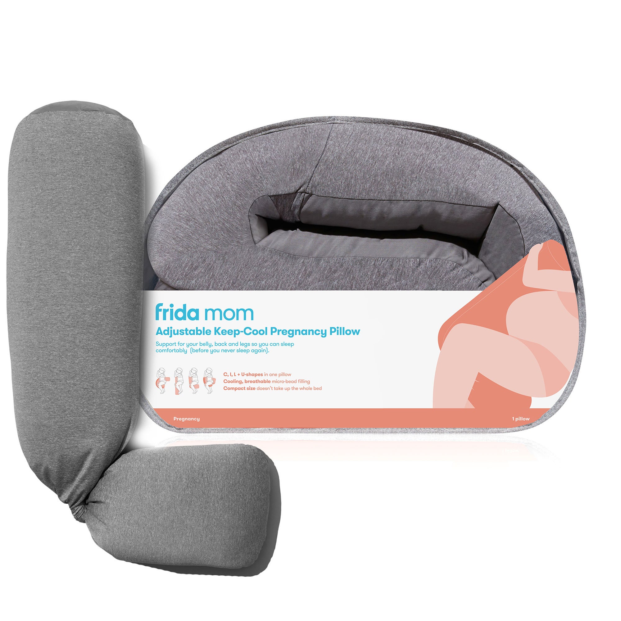 Fridababy LLC - 500001058 Nursing Pillow Fridababy Gray Reusable