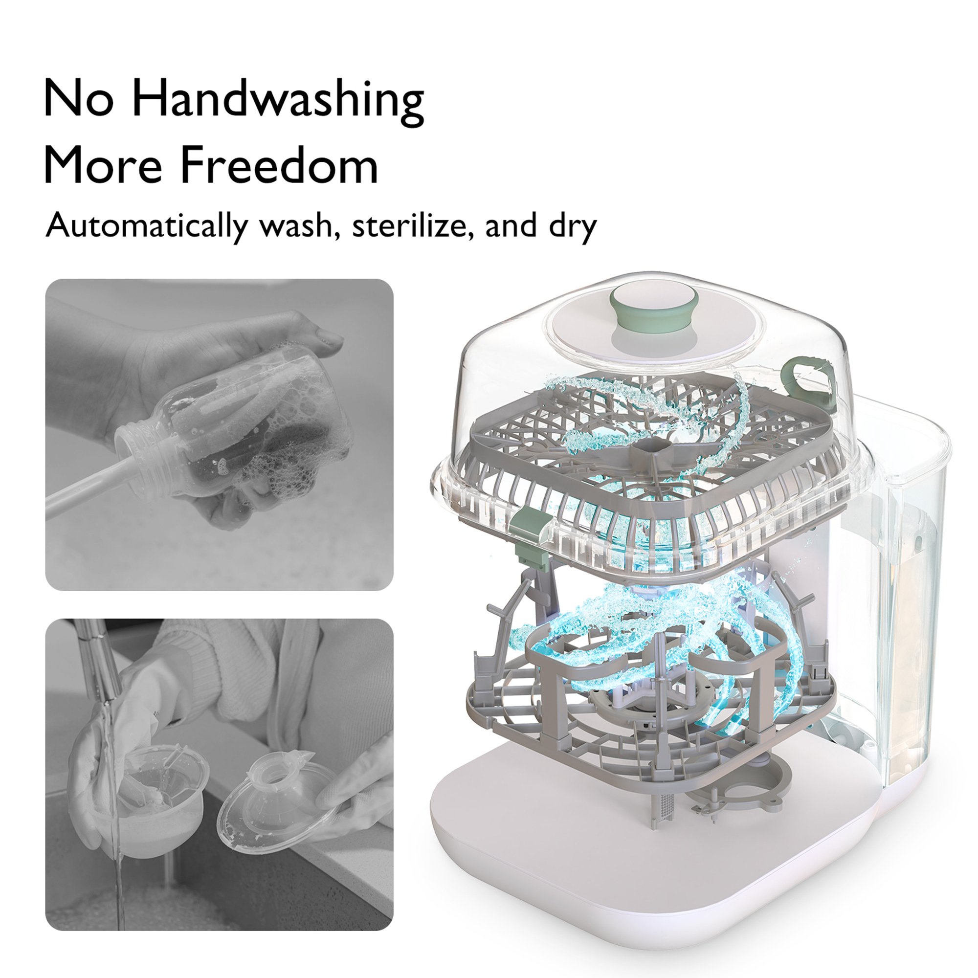 Momcozy CleanPal Pro Baby Bottle Washer and Sterilizer BS003-GW10NB by Root Technology